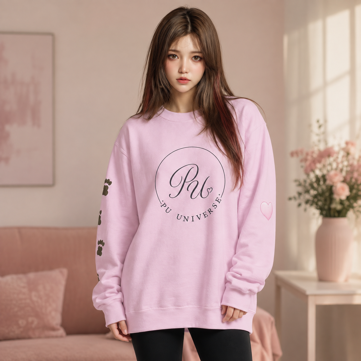 PU Heart Seal Unisex Sweatshirt