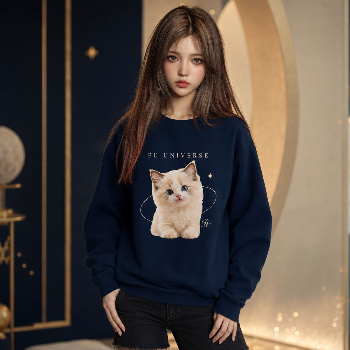 PU Universe Kitten Orbit Sweatshirt