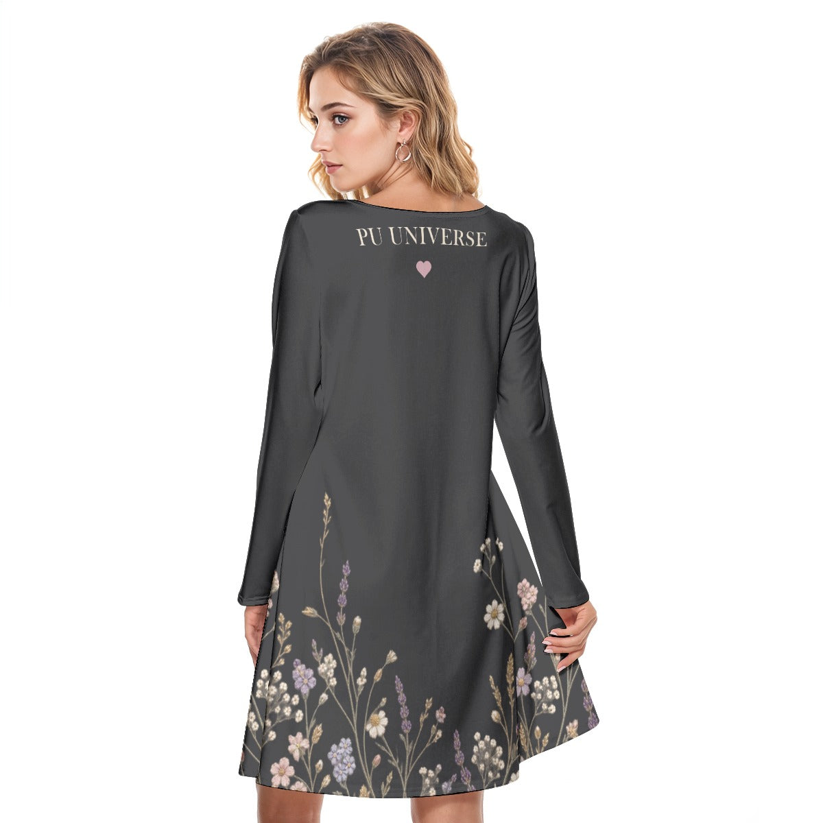 PU Meadow Night コットン長袖ワンピース