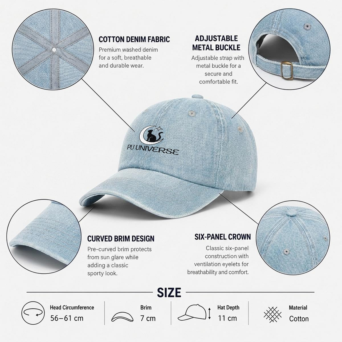 PU Universe Signature Embroidered Baseball Cap