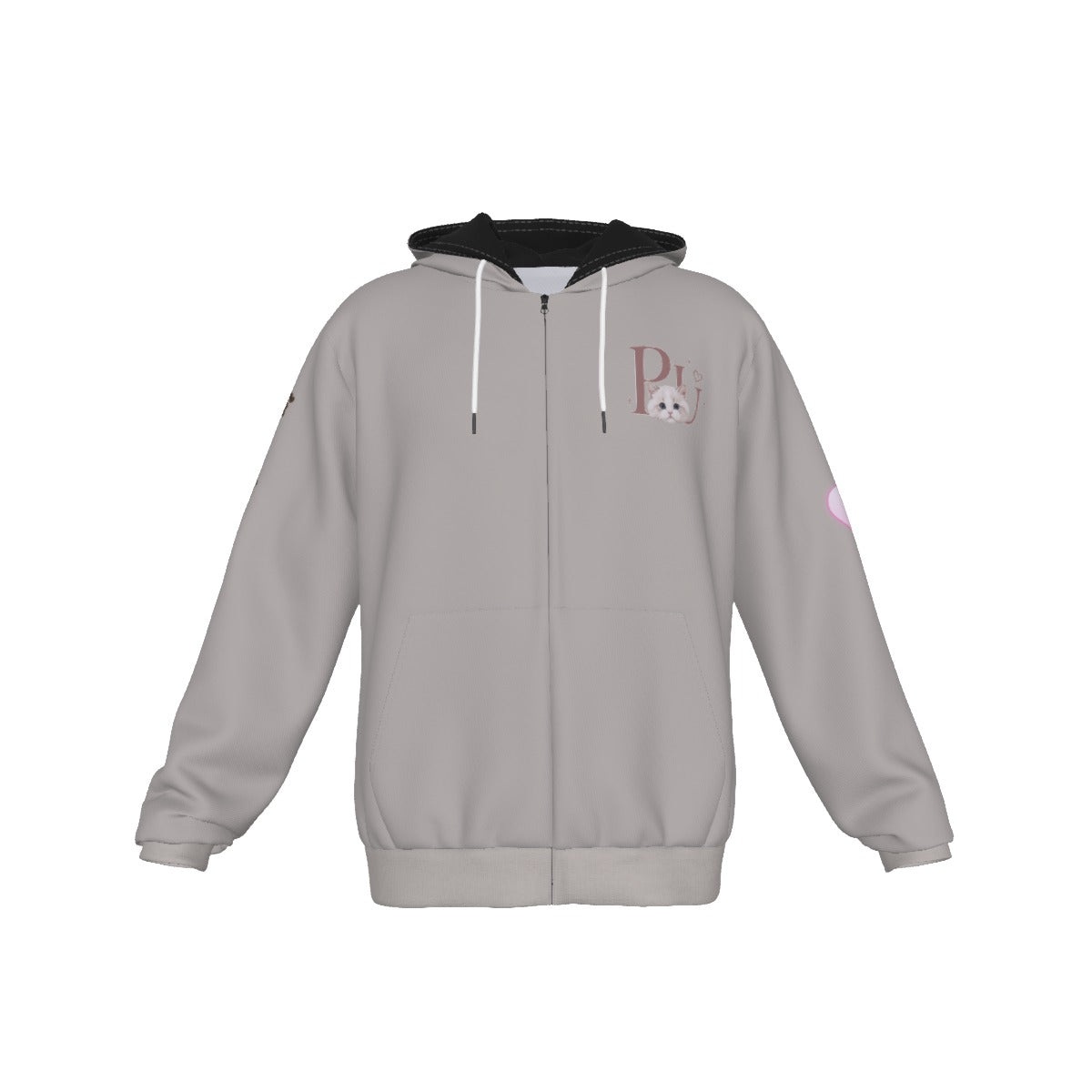 PU All-Over Zip-Up Hoodie