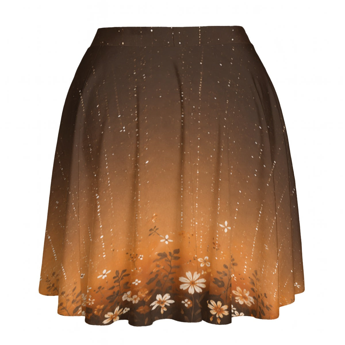 PU Amber Bloom A-Line Mini Skirt