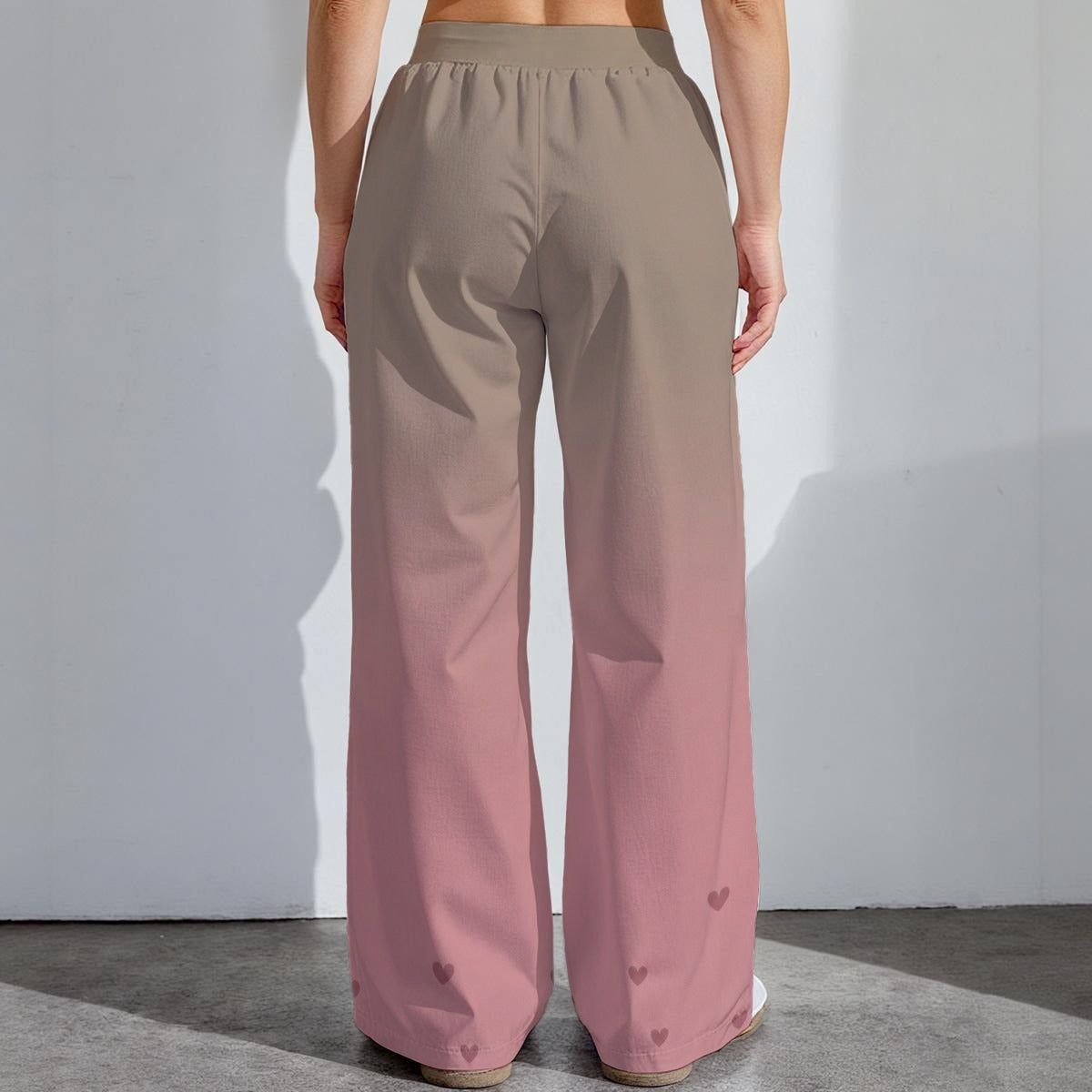 PU Blush Heart Fade ハイストレッチワイドレッグパンツ