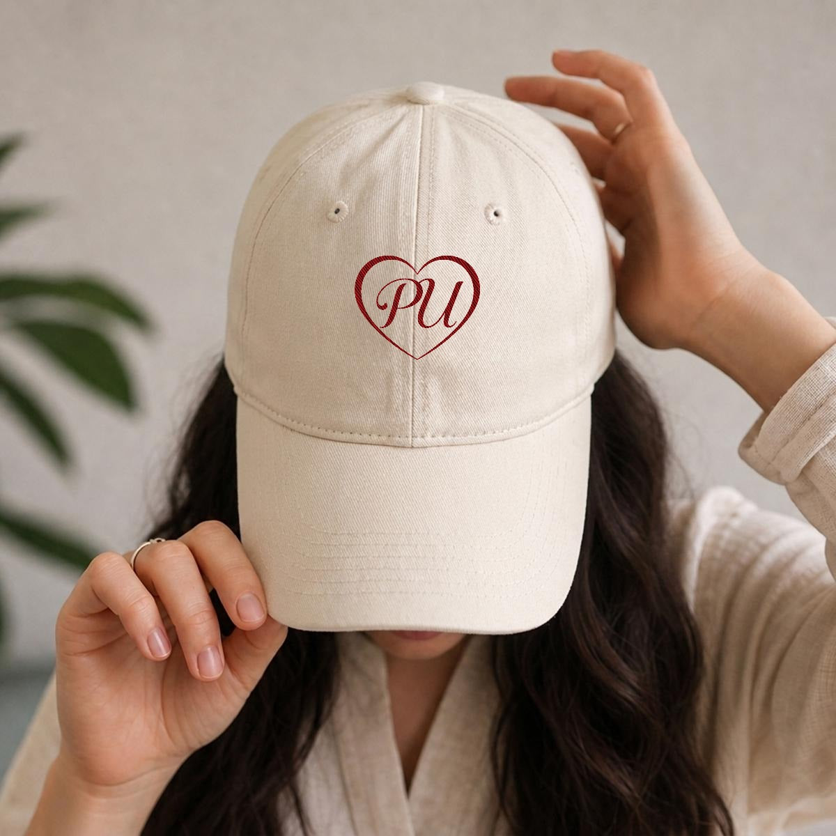 PU Universe Signature Embroidered Soft-Crown Cap – Ivory