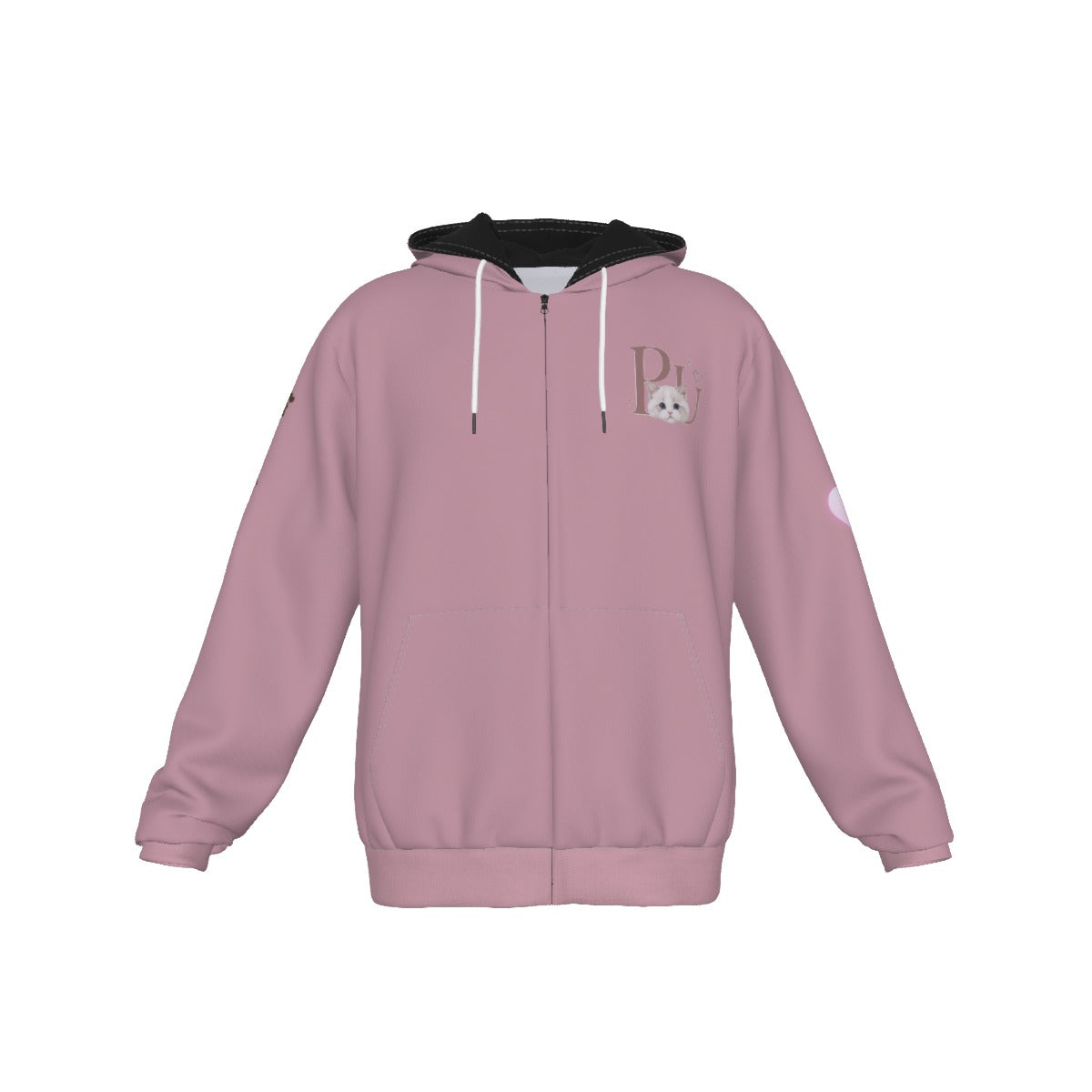 PU All-Over Zip-Up Hoodie