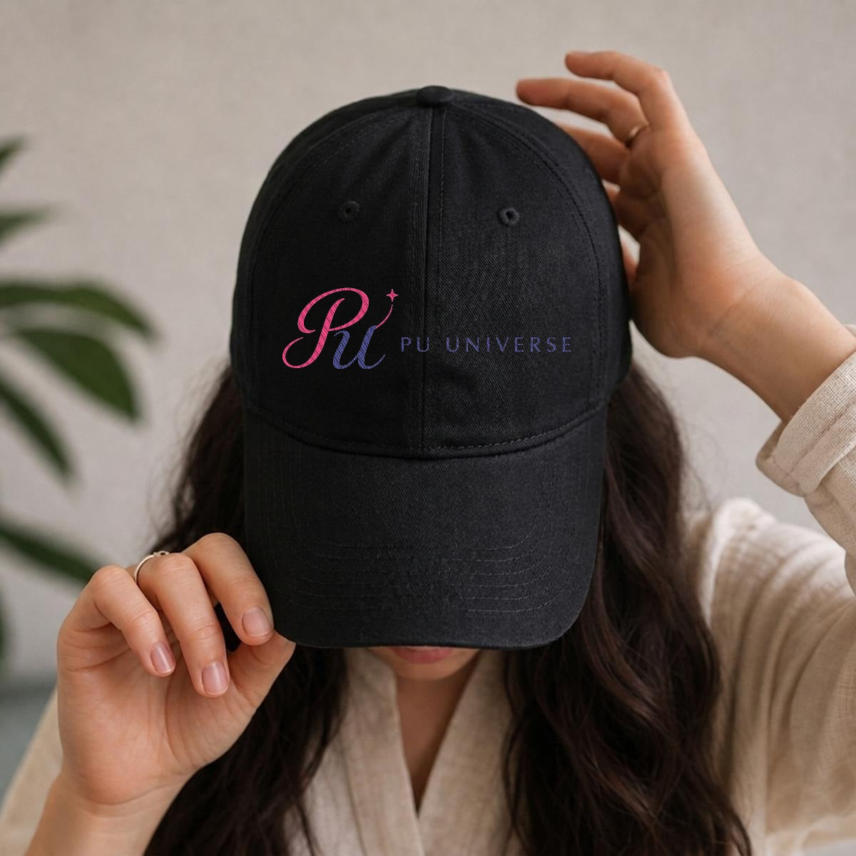 PU Universe Signature Embroidered Soft-Crown Cap – Black / 67