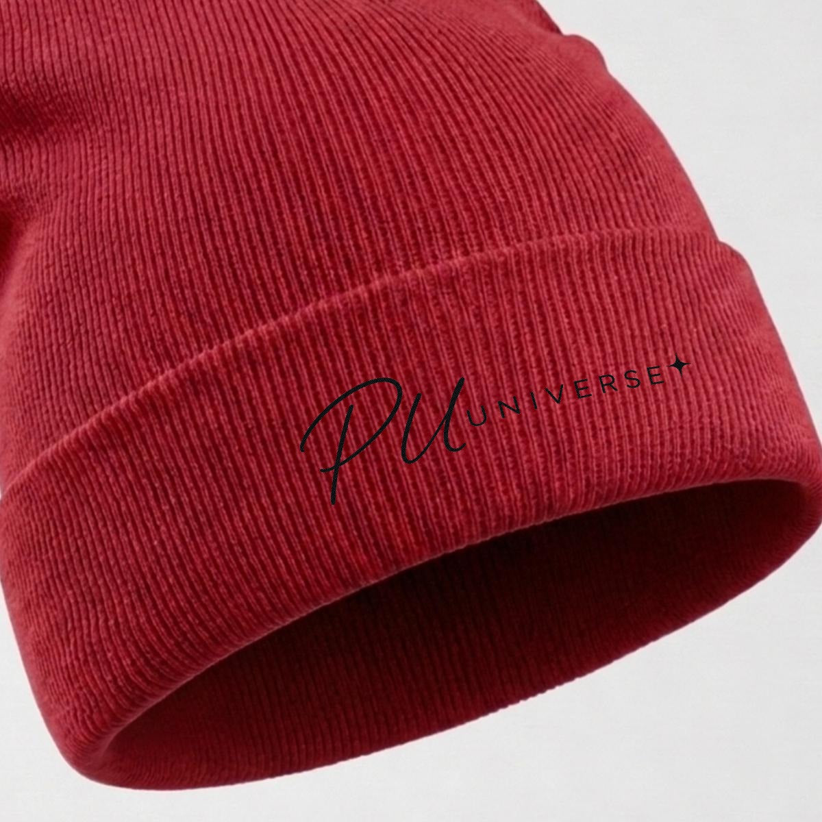 PU Universe Signature Embroidered Knit Beanie