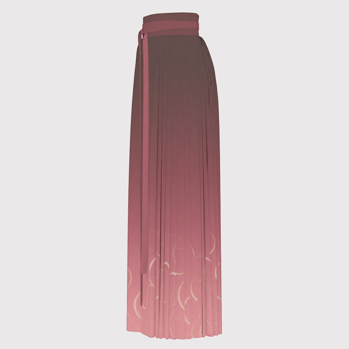 PU Rose Orbit Pleated Maxi Skirt