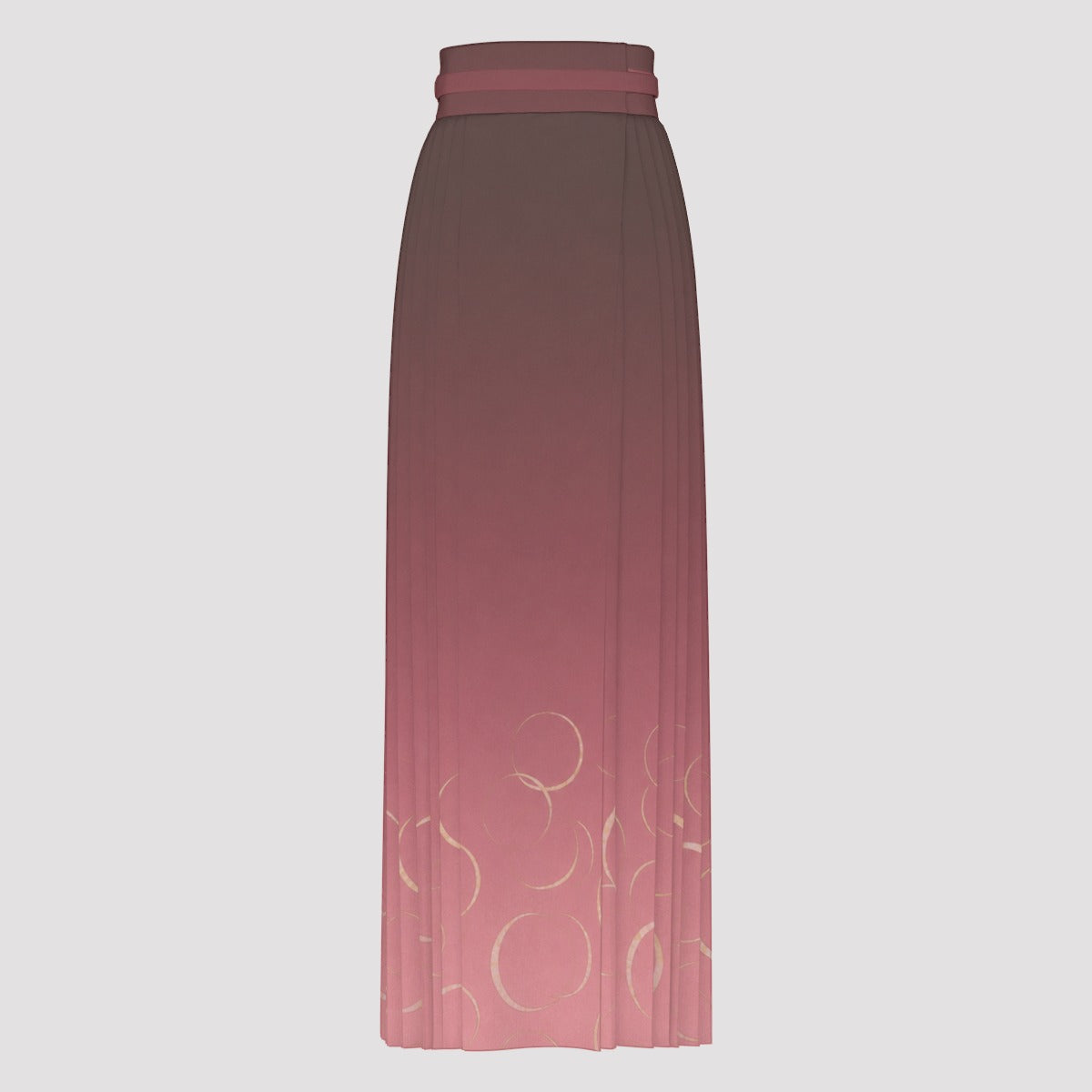 PU Rose Orbit Pleated Maxi Skirt