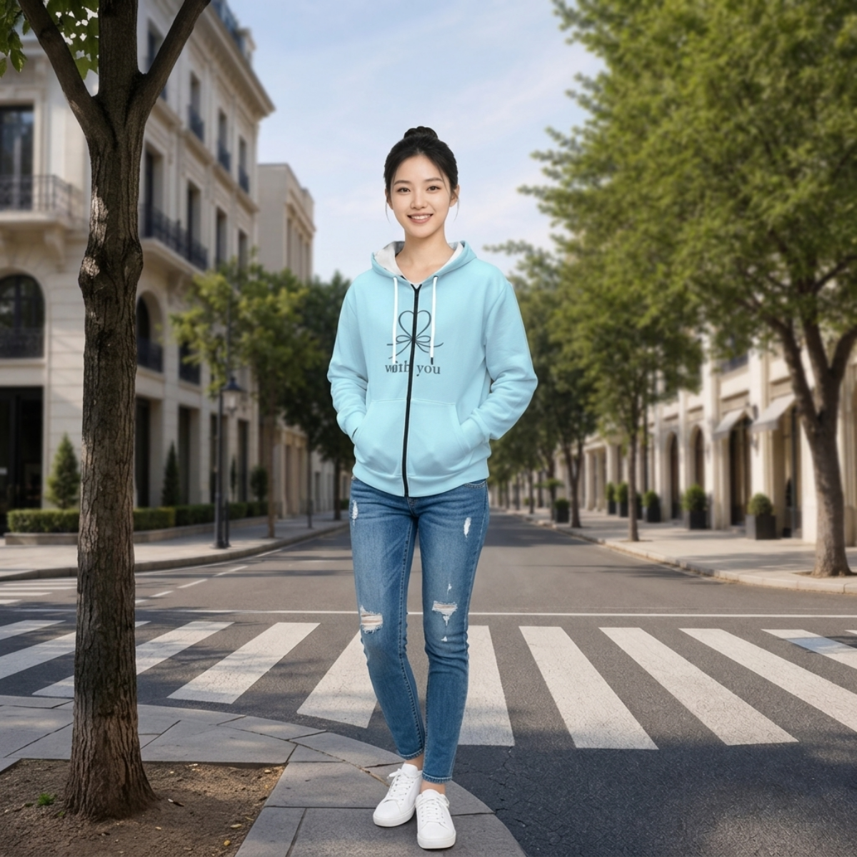 PU With You Celestial Heavy Fleece Zip-Up Hoodie