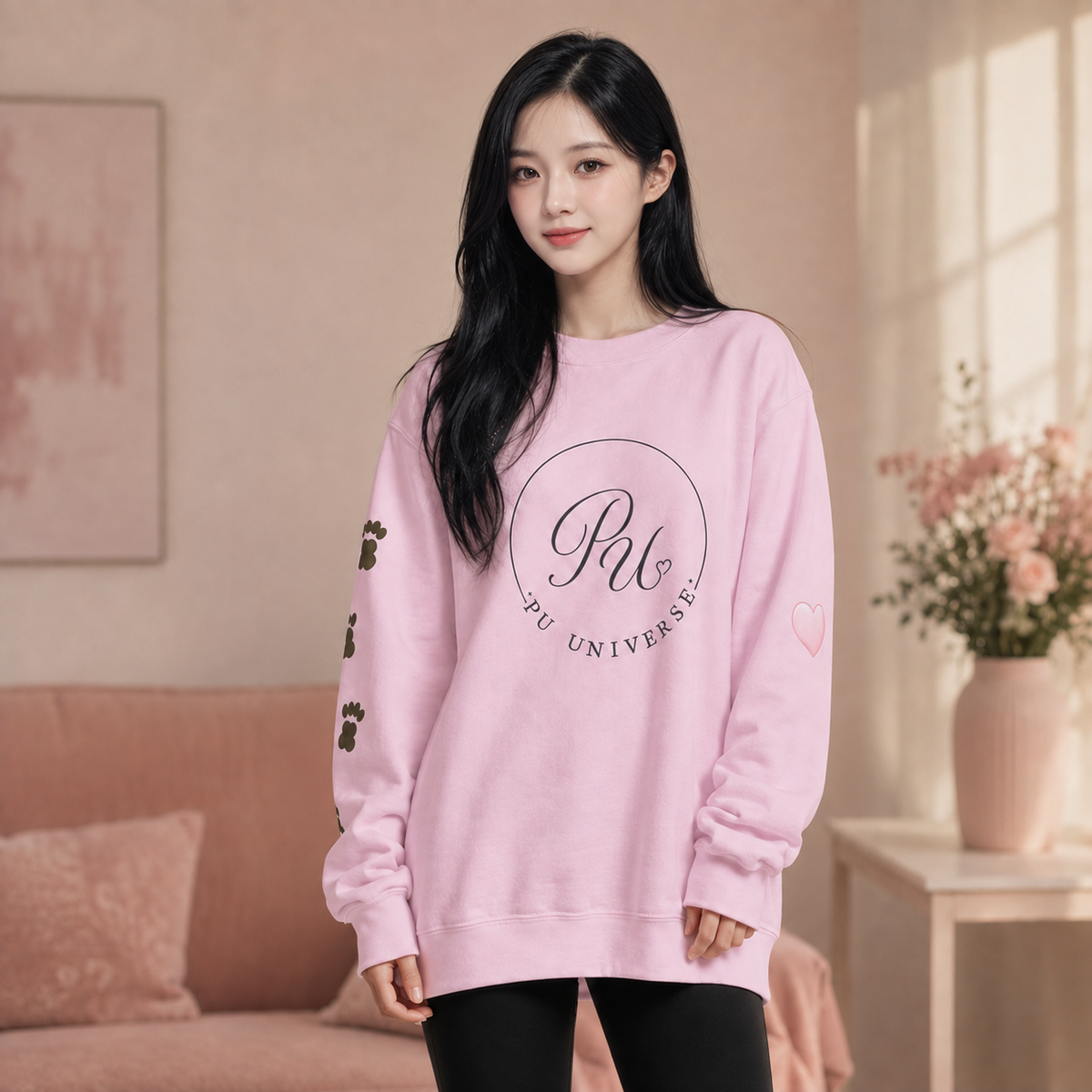 PU Heart Seal Unisex Sweatshirt