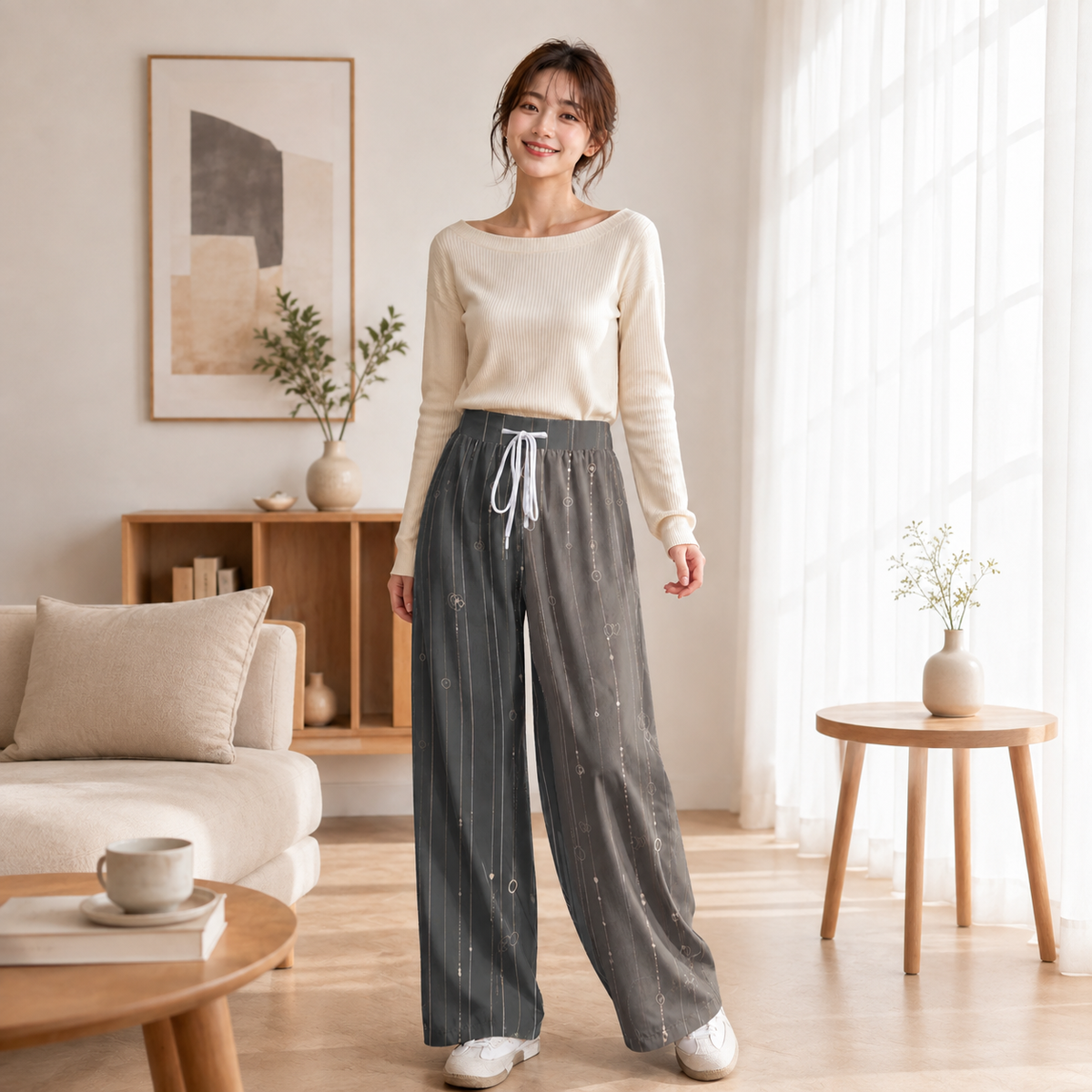 PU Quiet Orbit High-Stretch Wide-Leg Pants