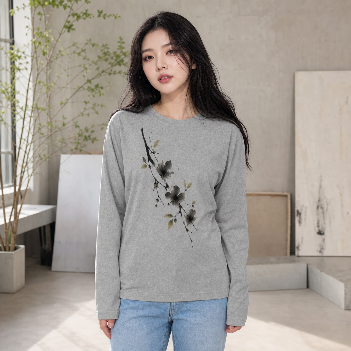 PU Shadow Bloom Long Sleeve T-Shirt