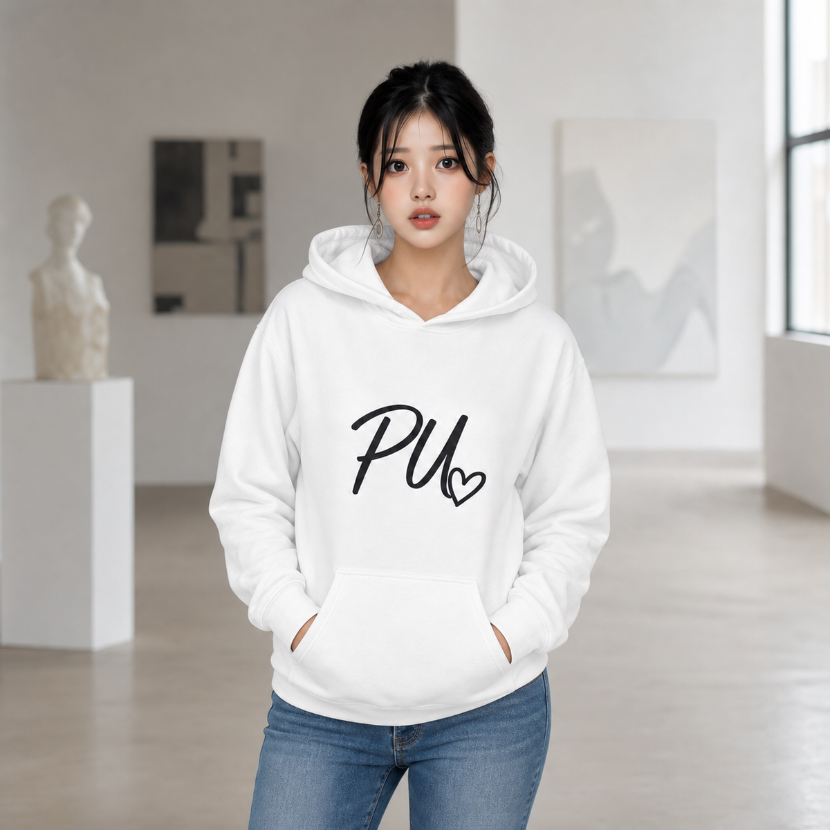 PU Signature Heart Classic Hoodie worn by Arin / Dae-hye
