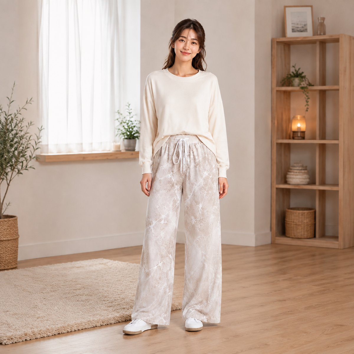 PU Soft Flow High-Stretch Wide-Leg Pants