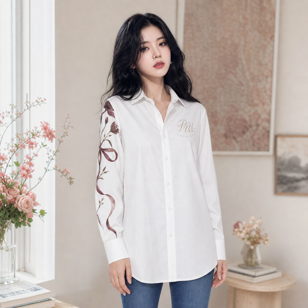 PU Whisper Bloom Long Sleeve Shirt