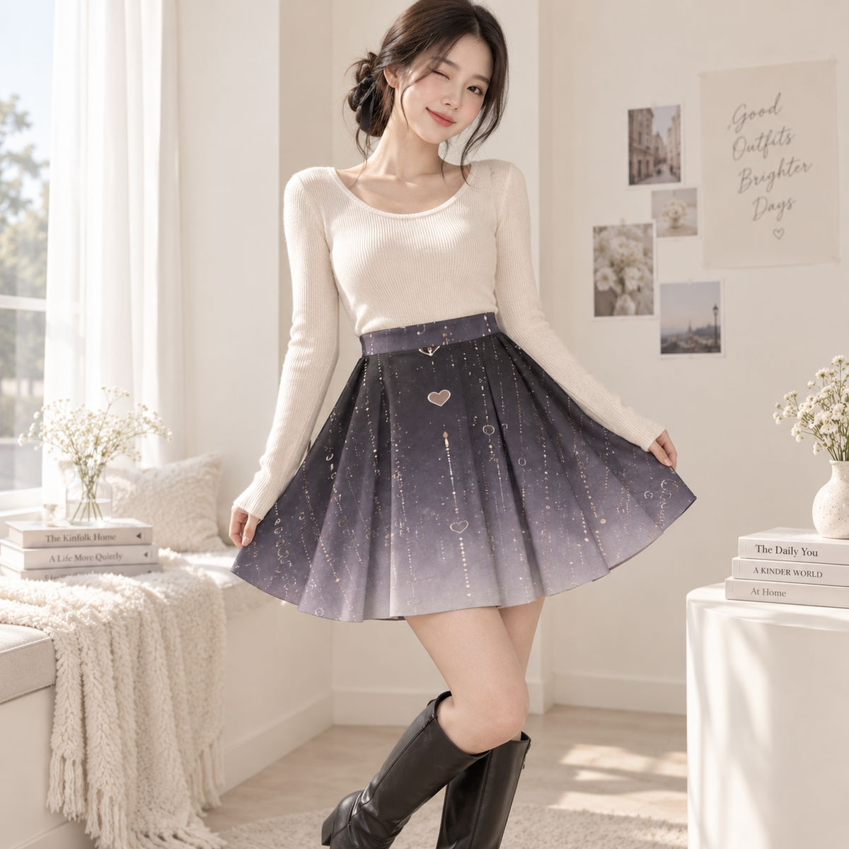PU Midnight Signal A-Line Mini Skirt