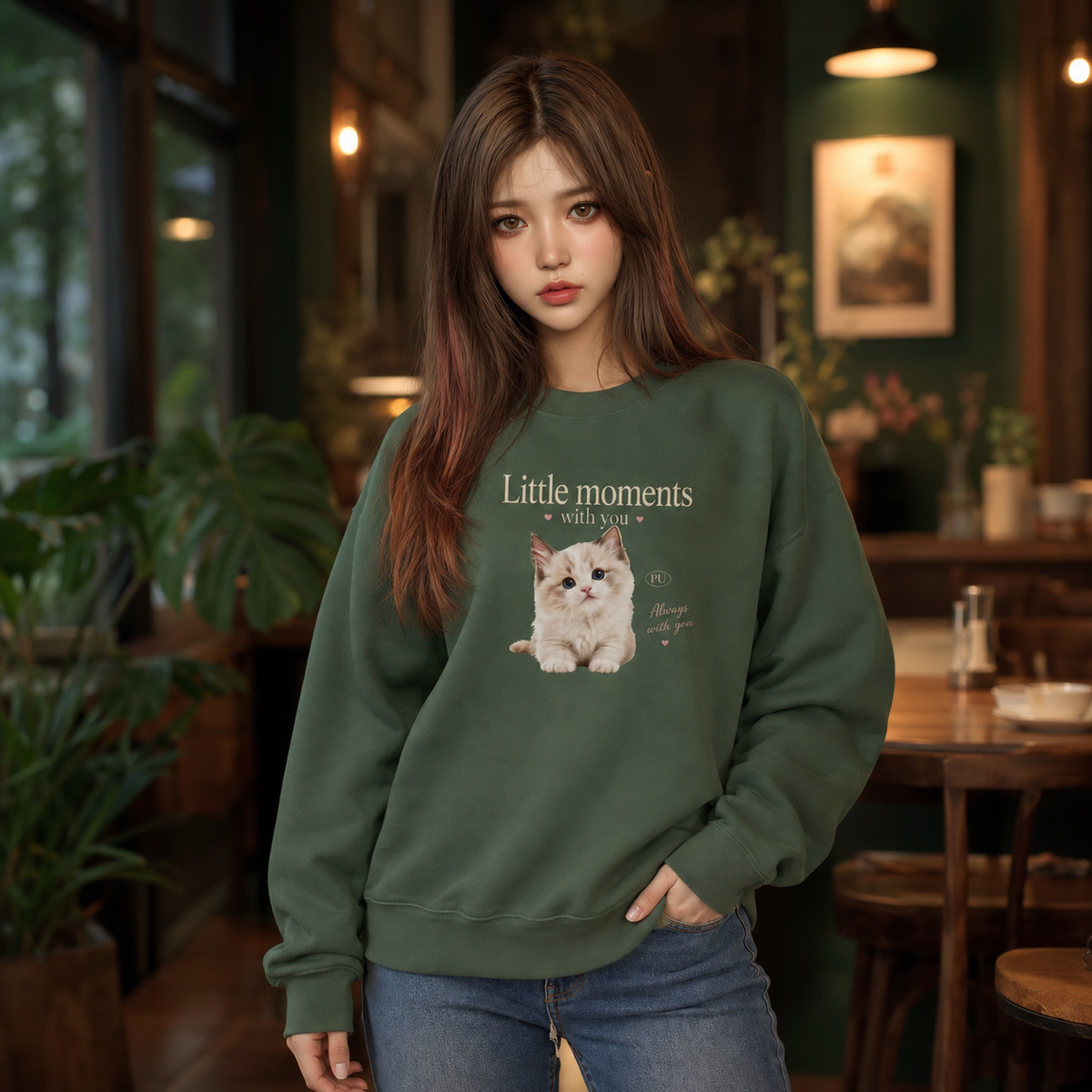PU Little Moments Kitten Sweatshirt — Bold Edition