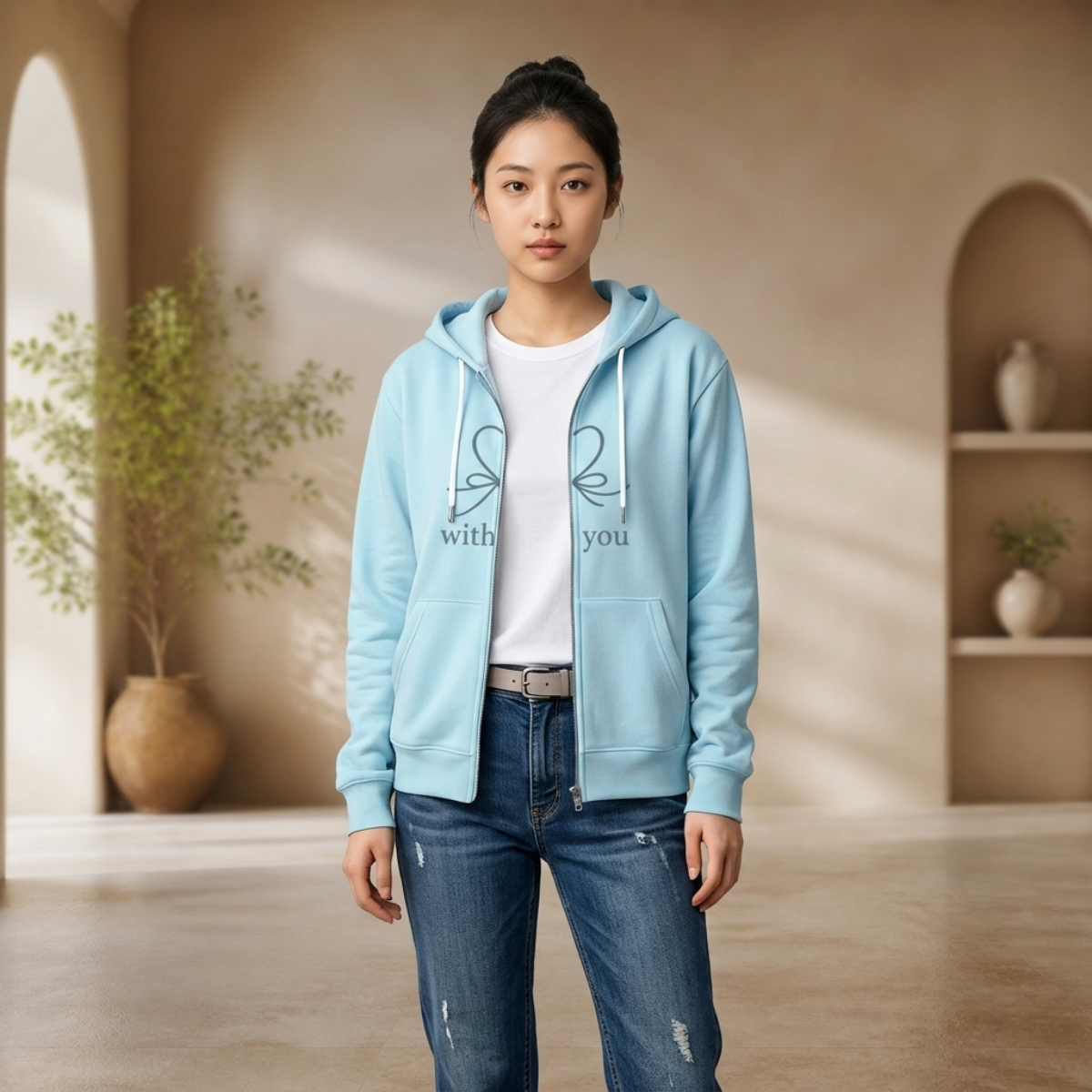 PU With You Celestial Heavy Fleece Zip-Up Hoodie