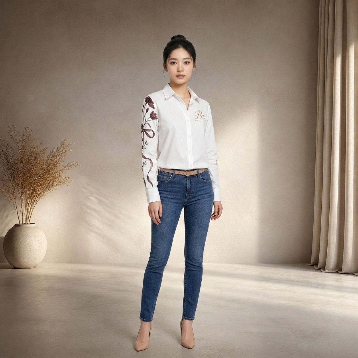 PU Whisper Bloom Long Sleeve Shirt