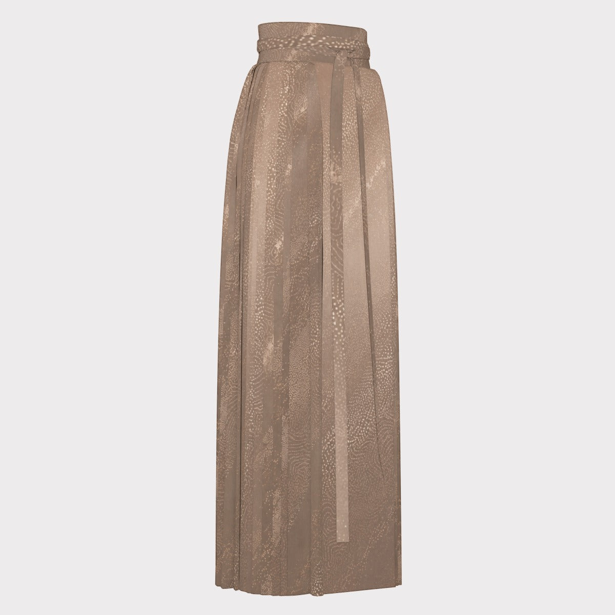 PU Taupe Dune Ribbon プリーツマキシスカート