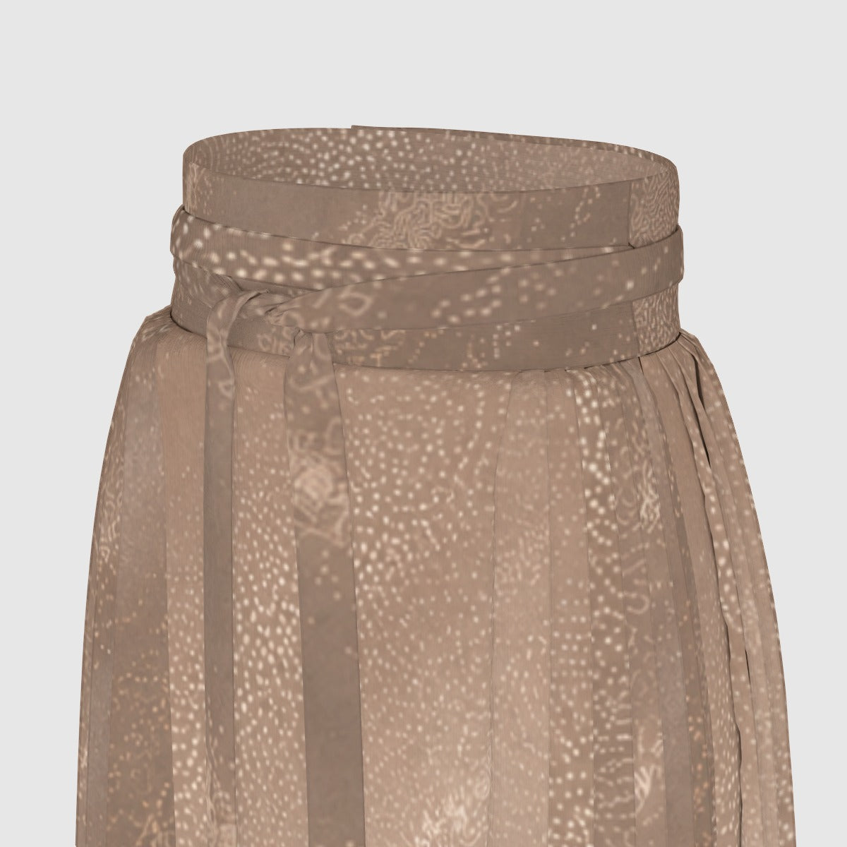 PU Taupe Dune Ribbon プリーツマキシスカート