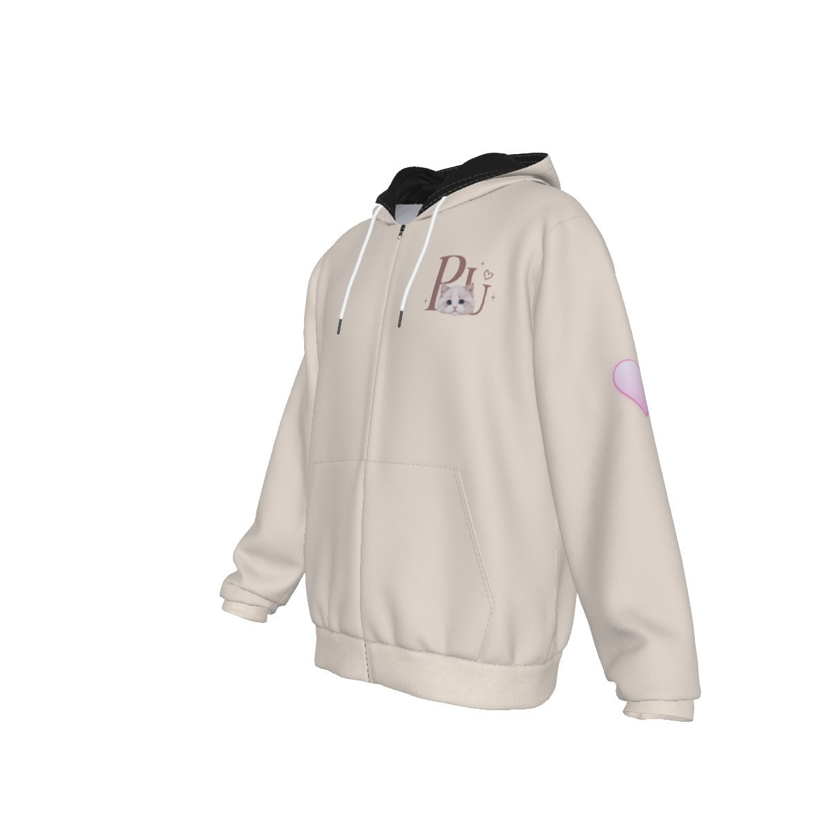 PU All-Over Zip-Up Hoodie