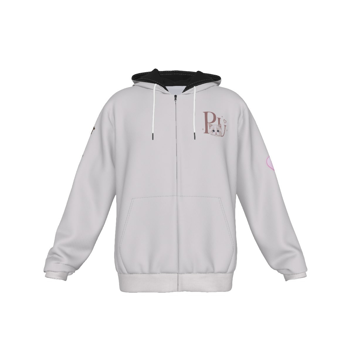 PU All-Over Zip-Up Hoodie