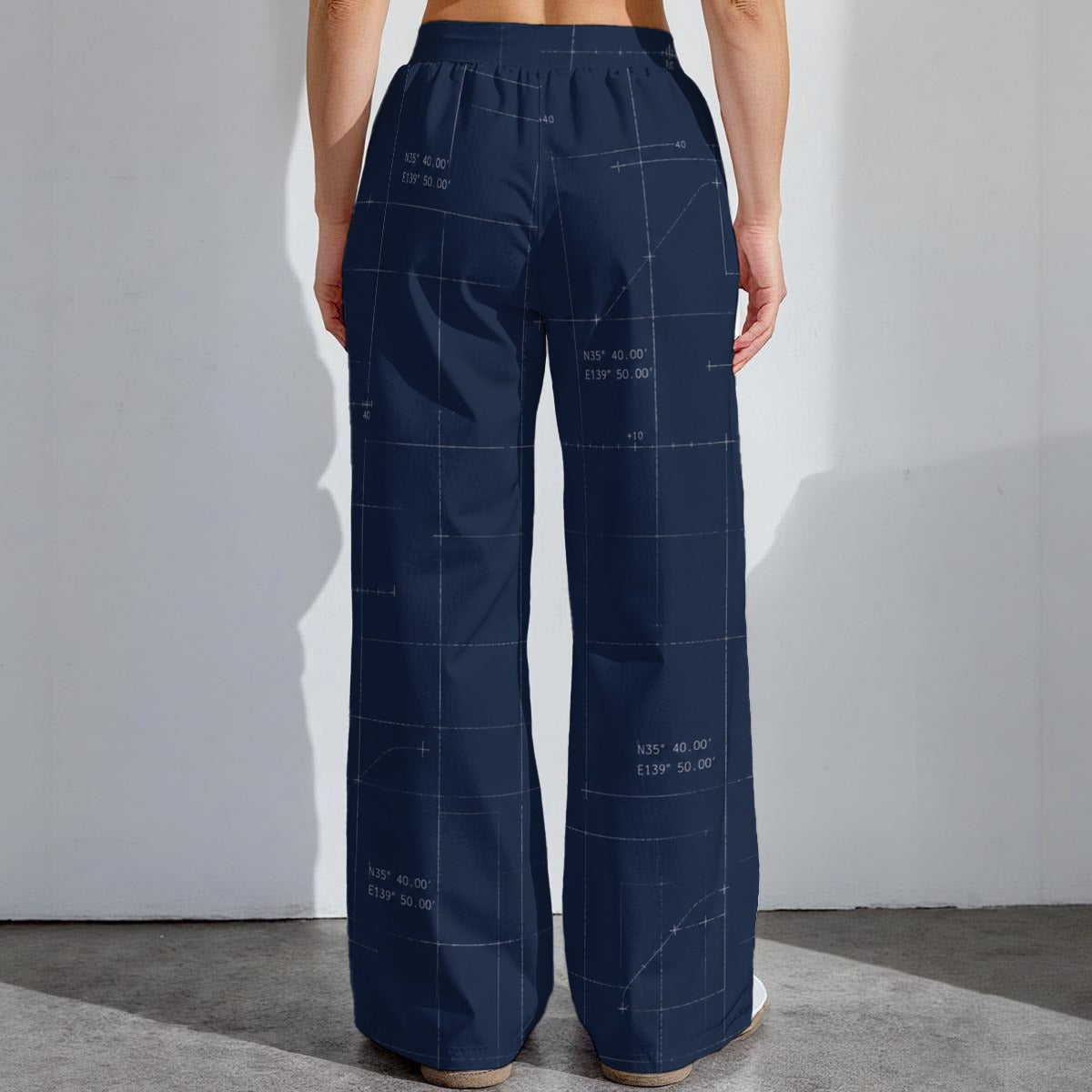 PU Parallel Coordinates ハイストレッチワイドレッグパンツ