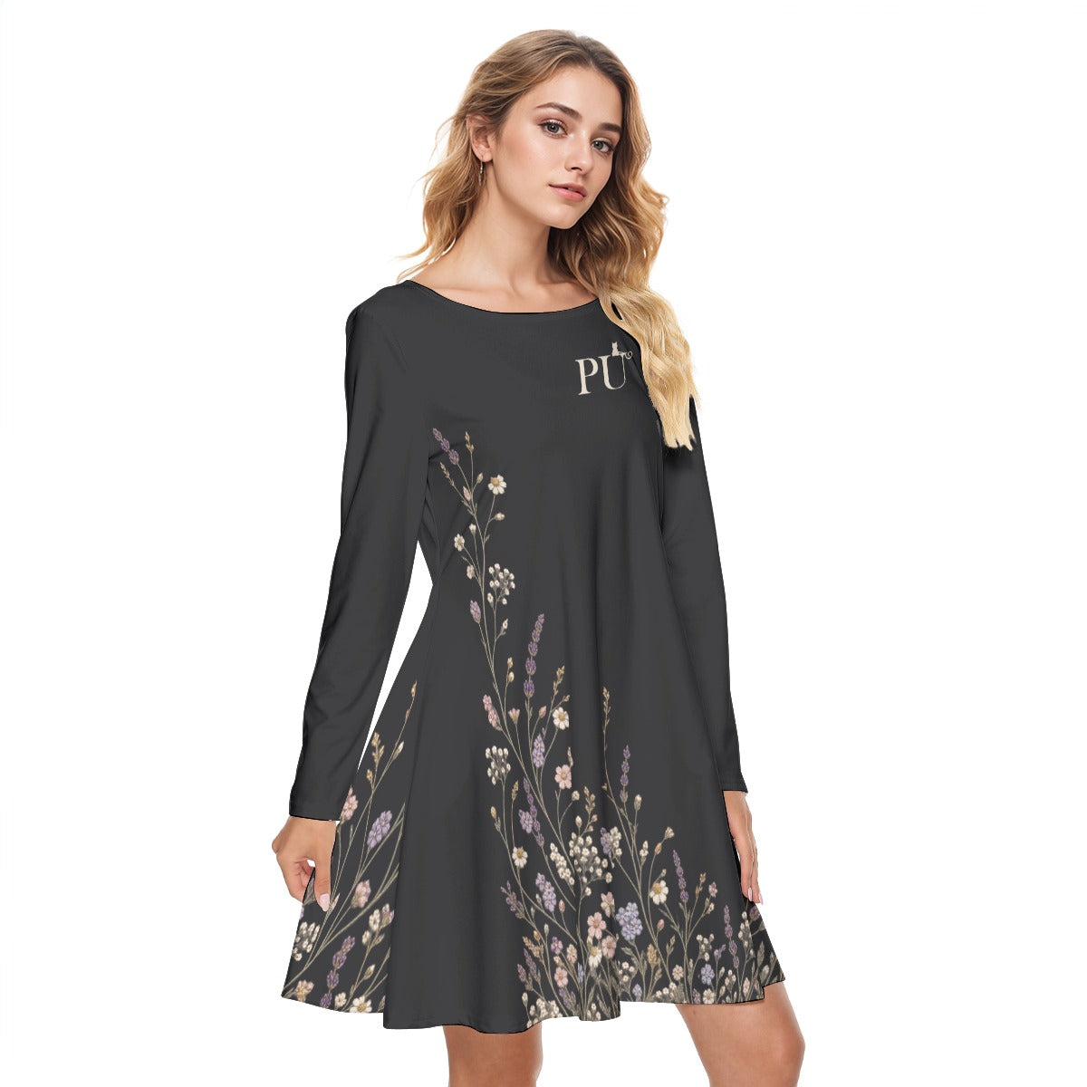 PU Meadow Night コットン長袖ワンピース