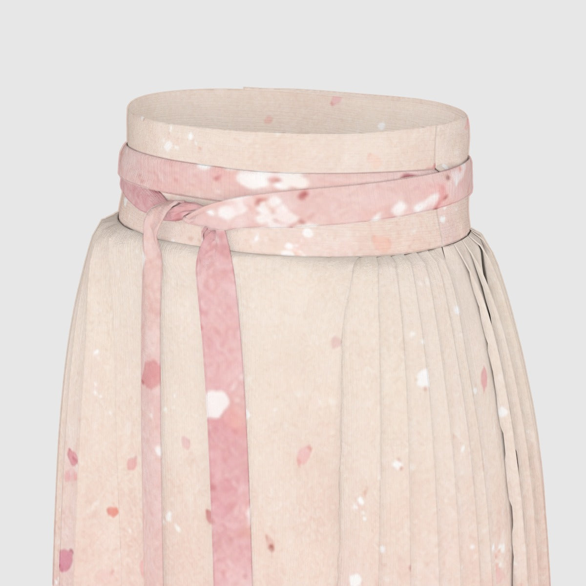 PU Blush Garden Pleated Maxi Skirt