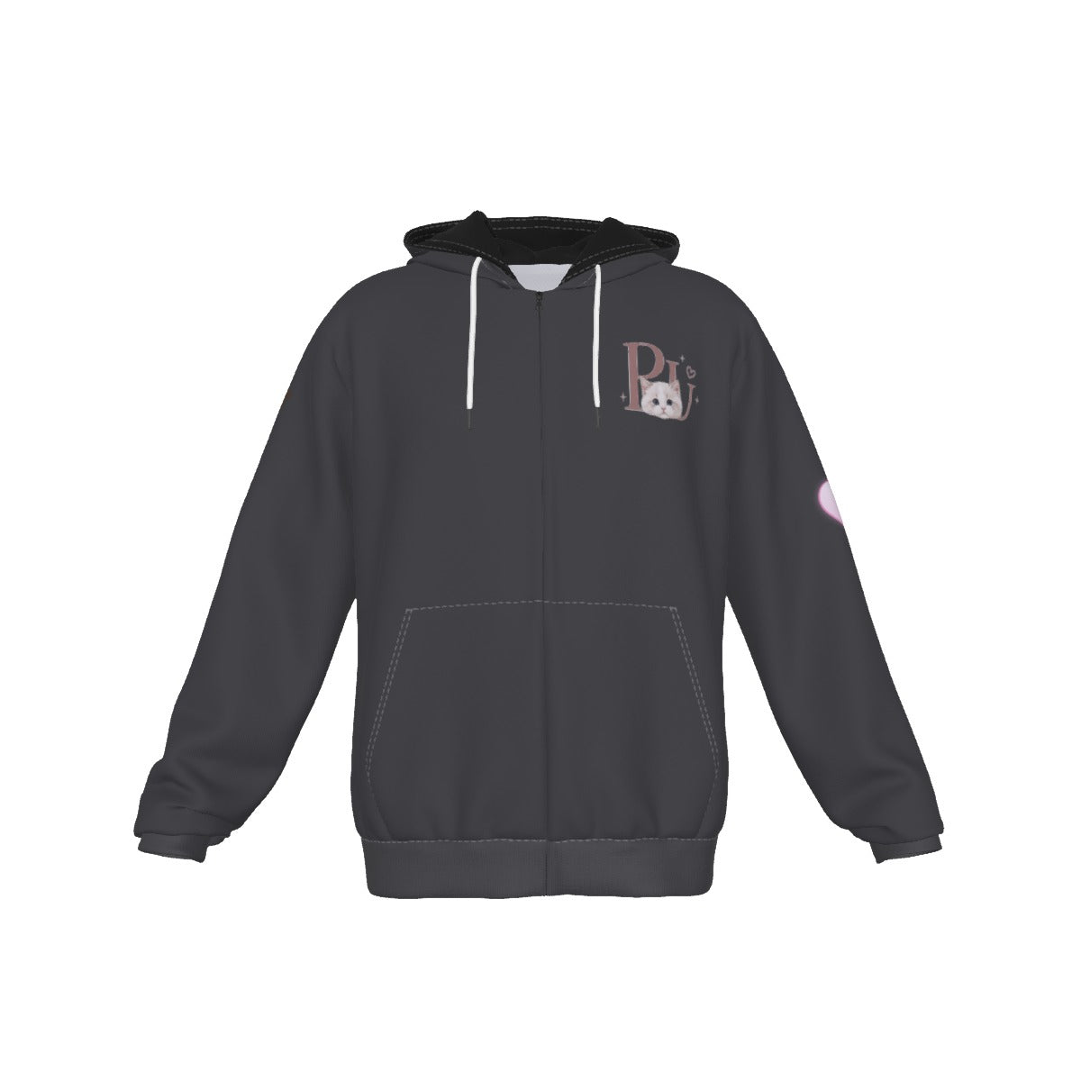 PU All-Over Zip-Up Hoodie