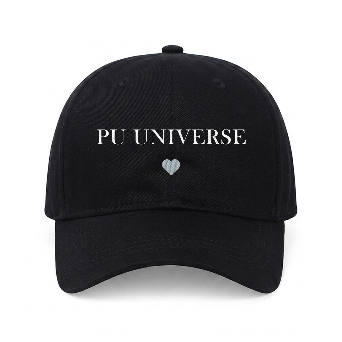 PU Universe Signature Embroidered Soft-Crown Cap – Black / Heart