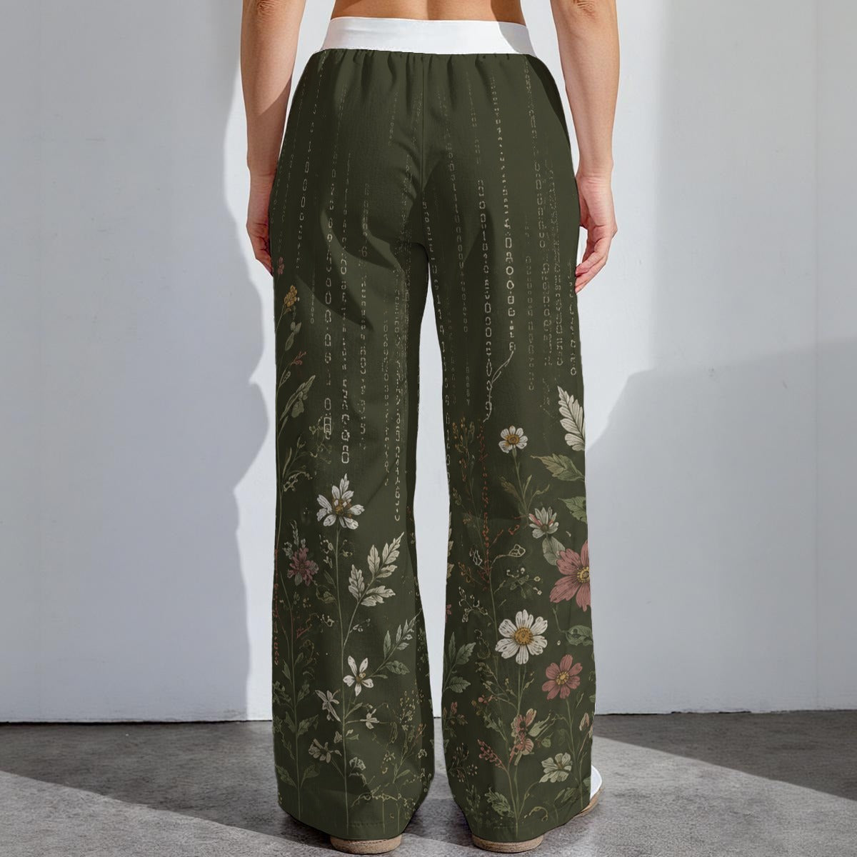 PU Midnight Garden High-Stretch Wide-Leg Pants
