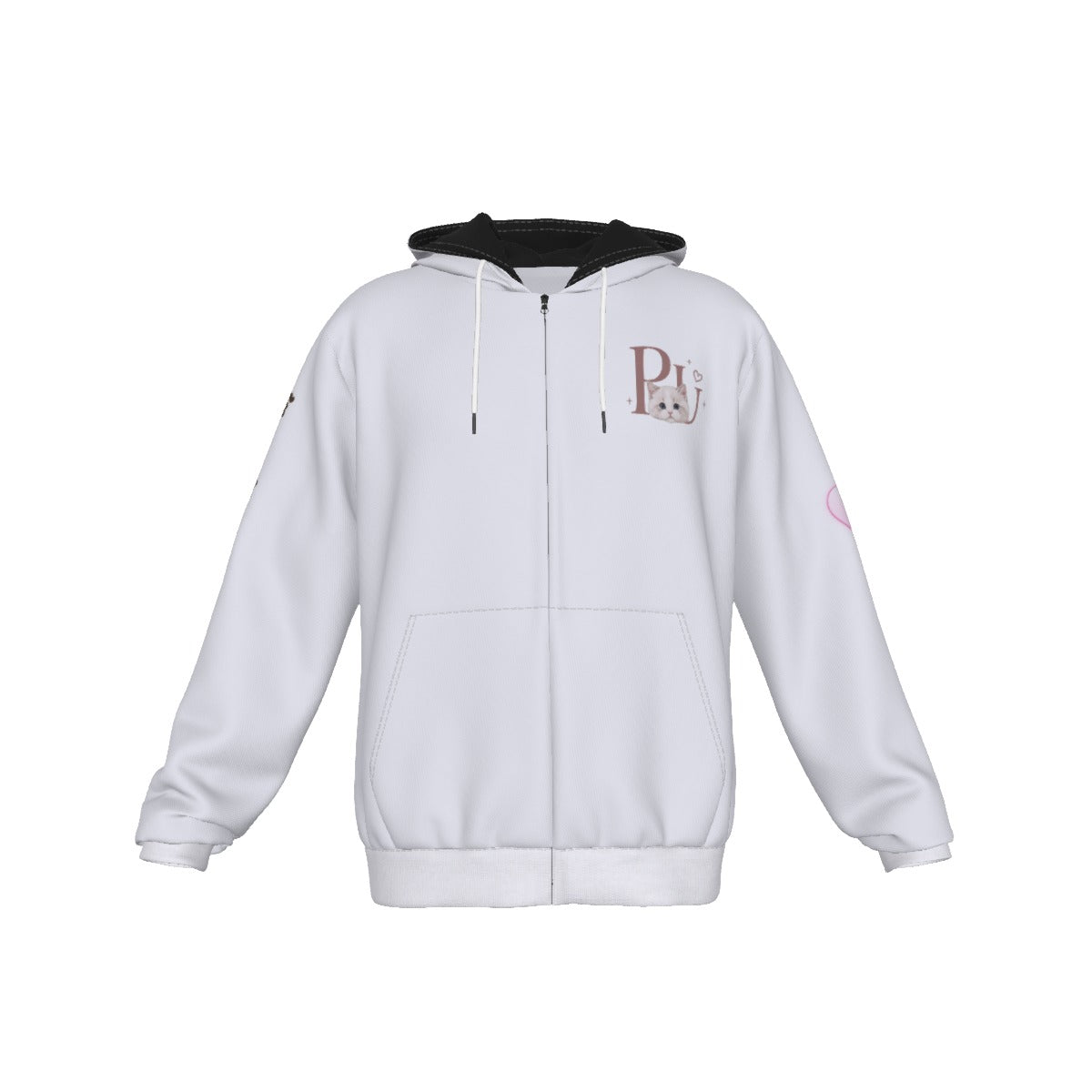 PU All-Over Zip-Up Hoodie