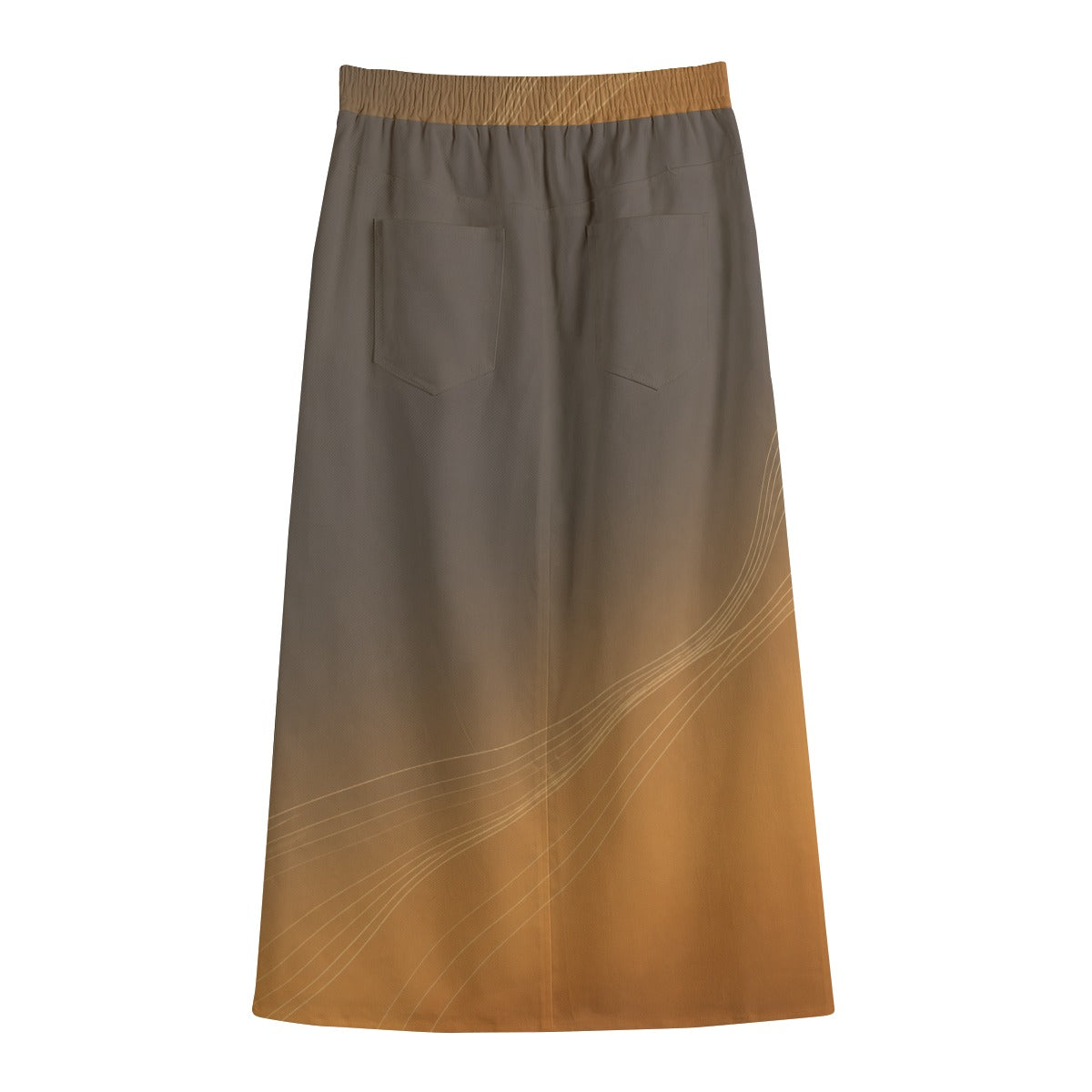 PU Golden Current Cotton Midi Skirt