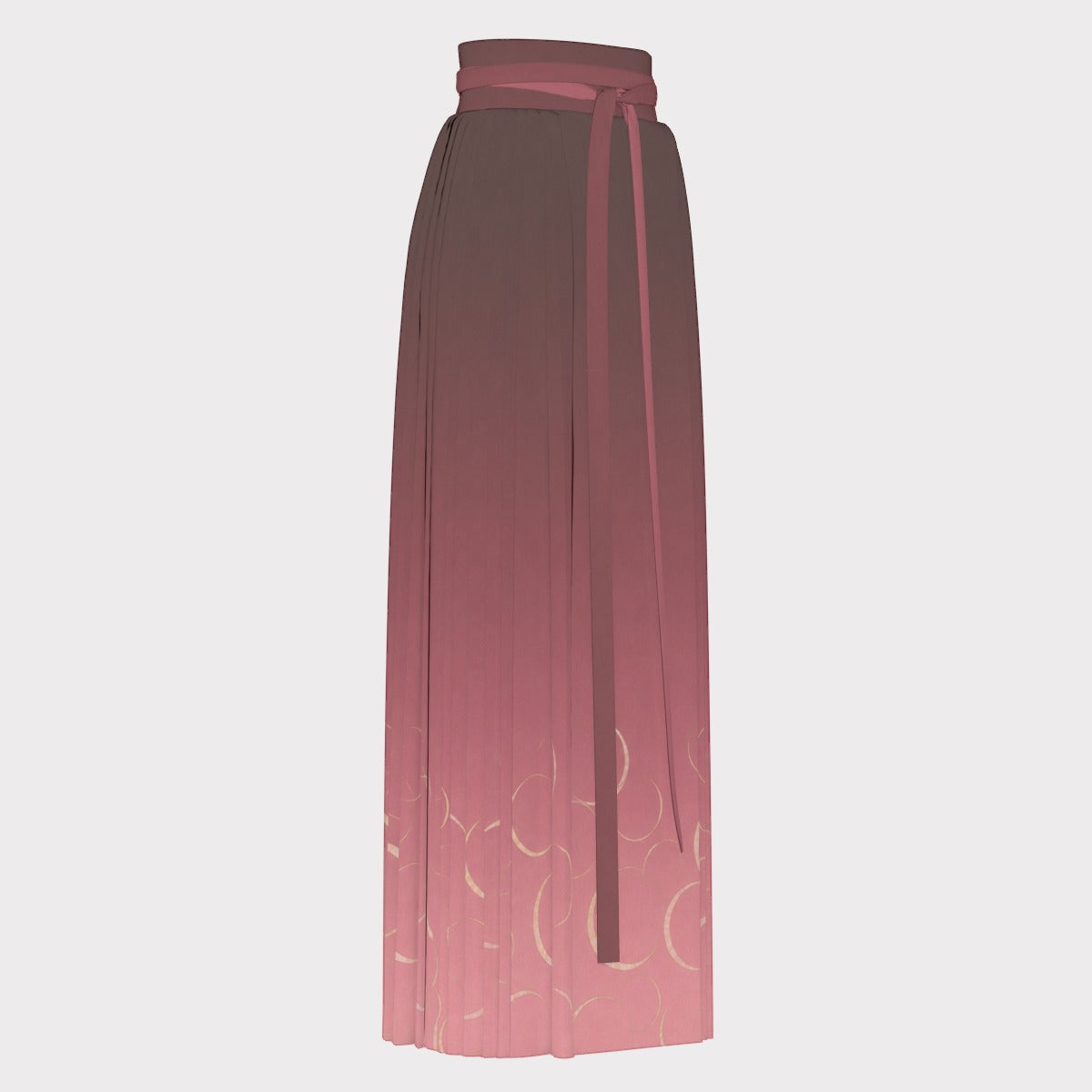 PU Rose Orbit Pleated Maxi Skirt