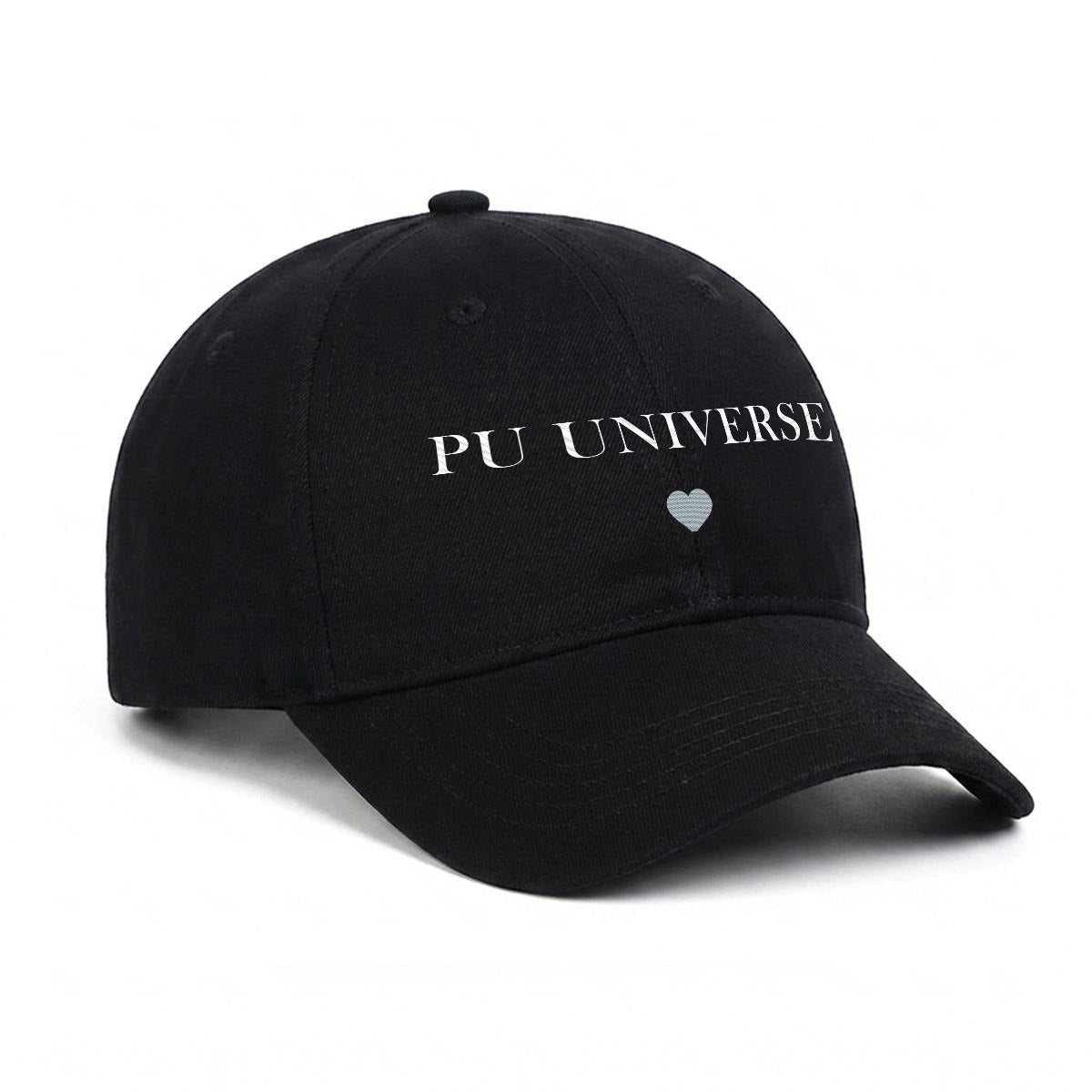 PU Universe Signature Embroidered Soft-Crown Cap – Black / Heart