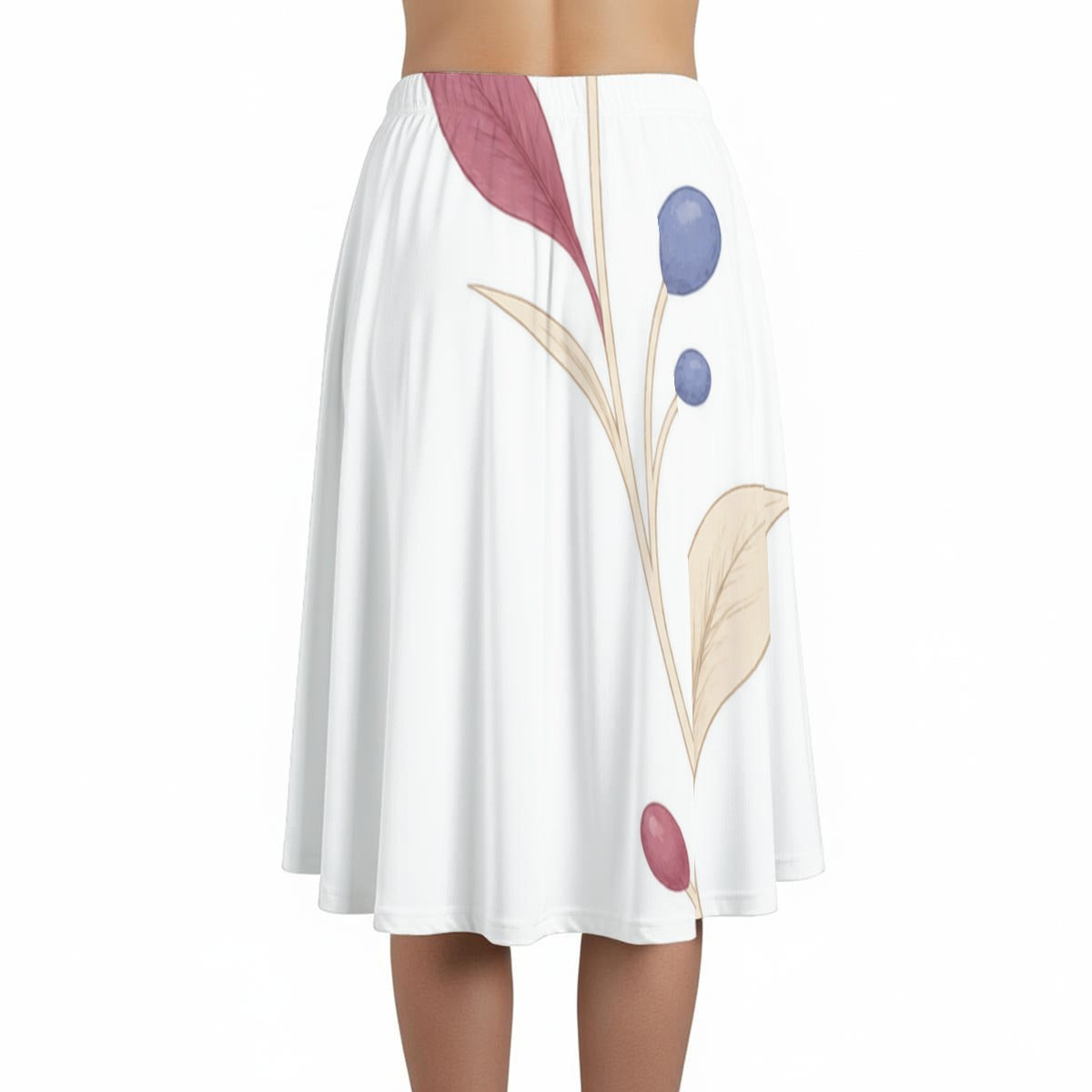 PU Parallel Garden Flow Maxi Skirt with Pockets