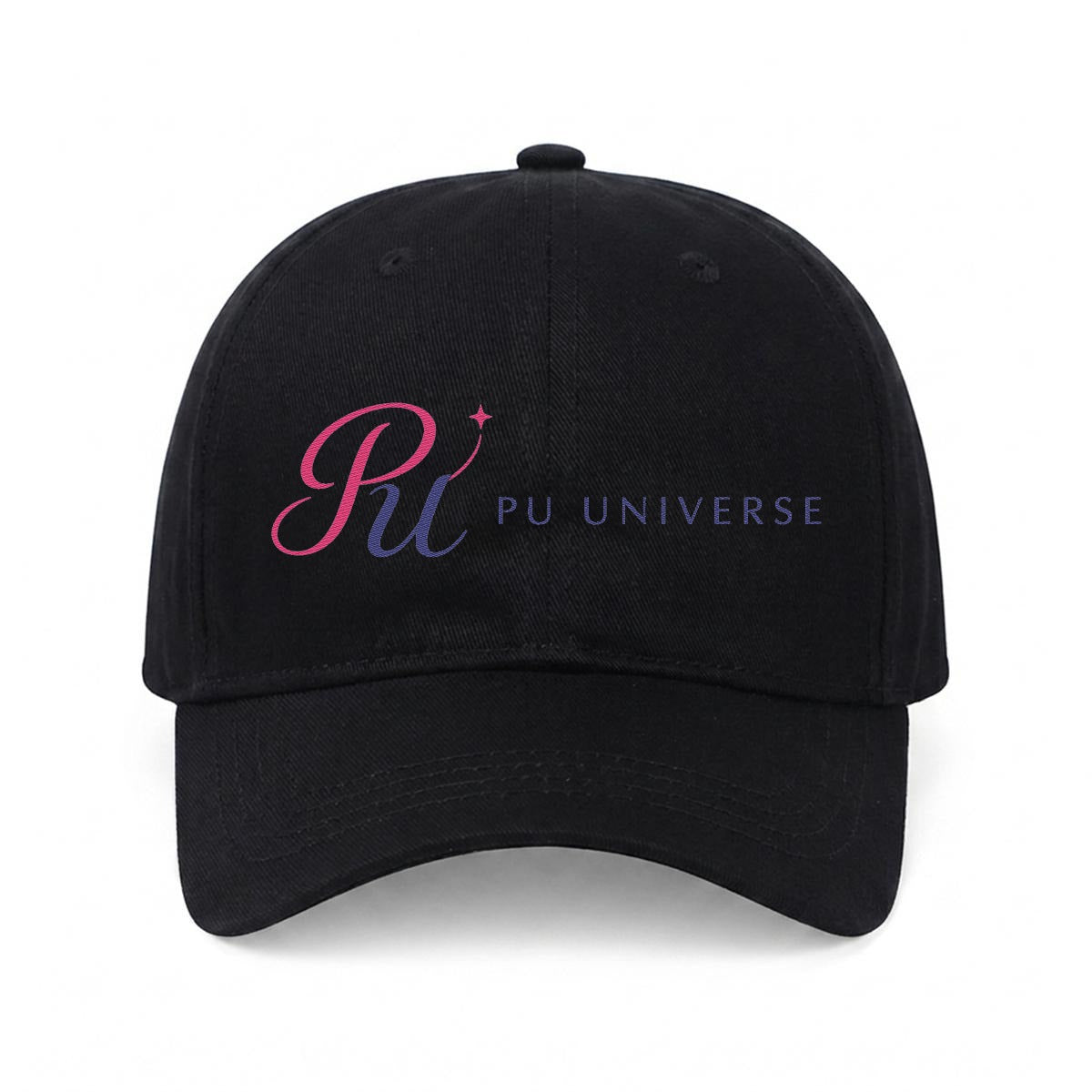 PU Universe Signature Embroidered Soft-Crown Cap – Black / 67