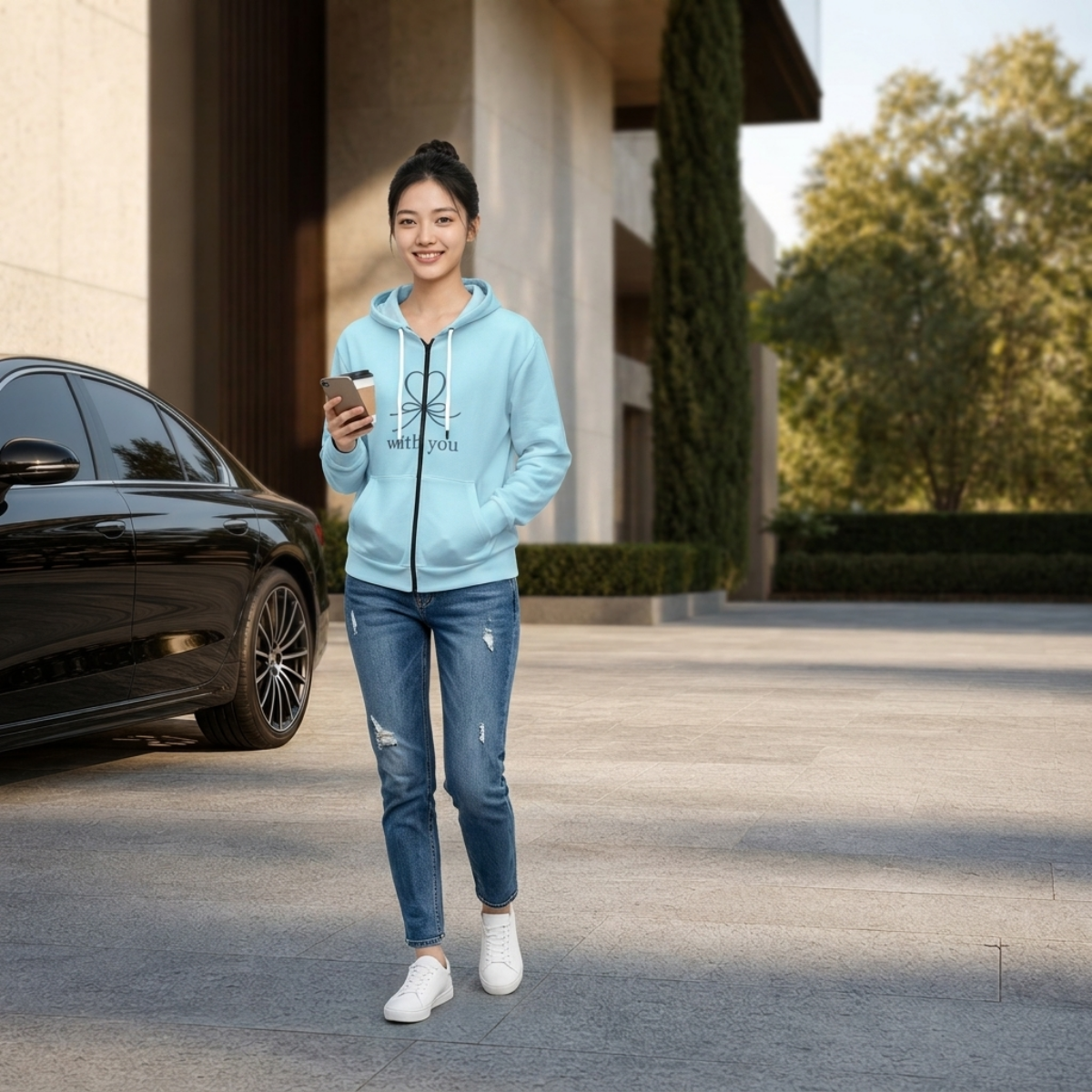PU With You Celestial Heavy Fleece Zip-Up Hoodie
