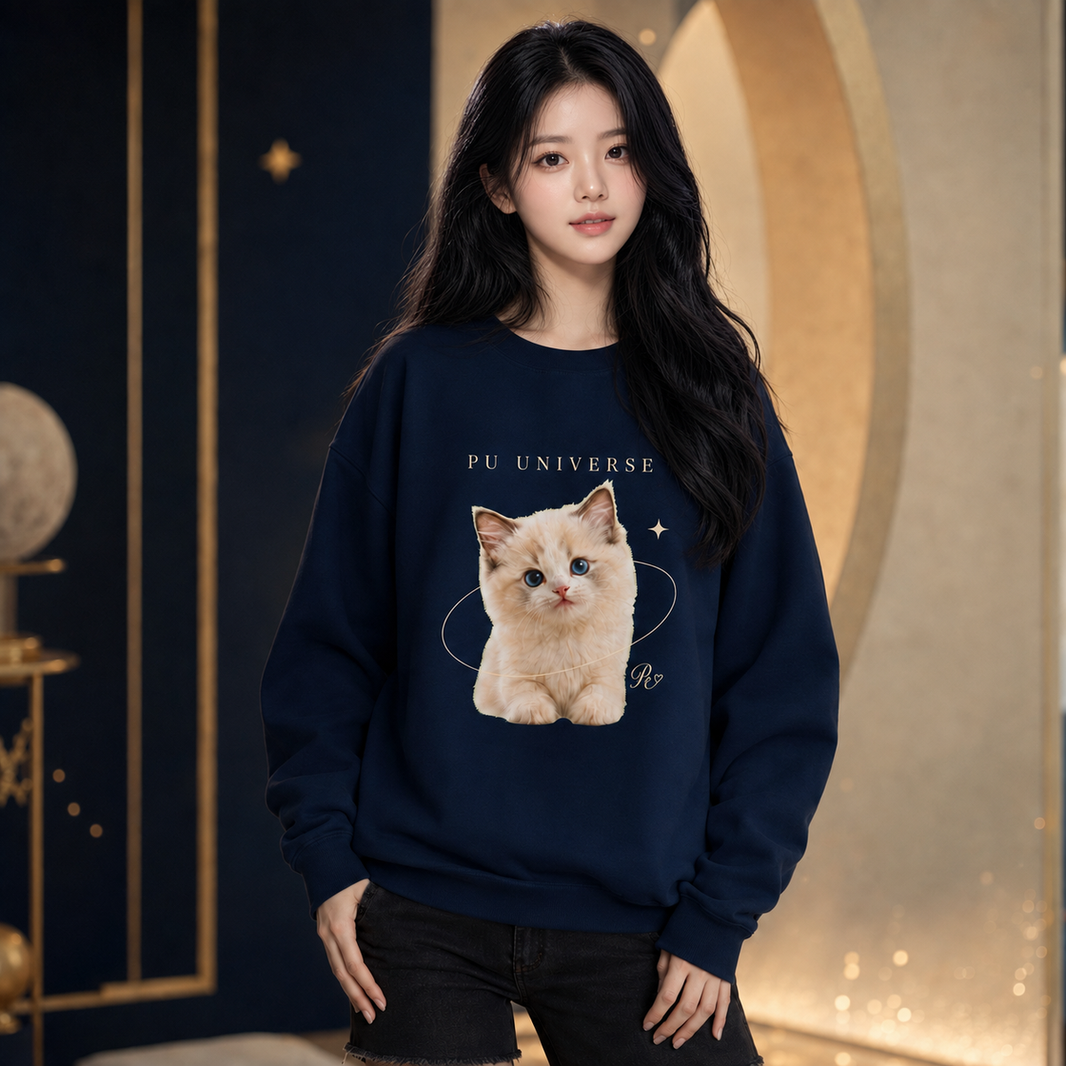 PU Universe Kitten Orbit Sweatshirt