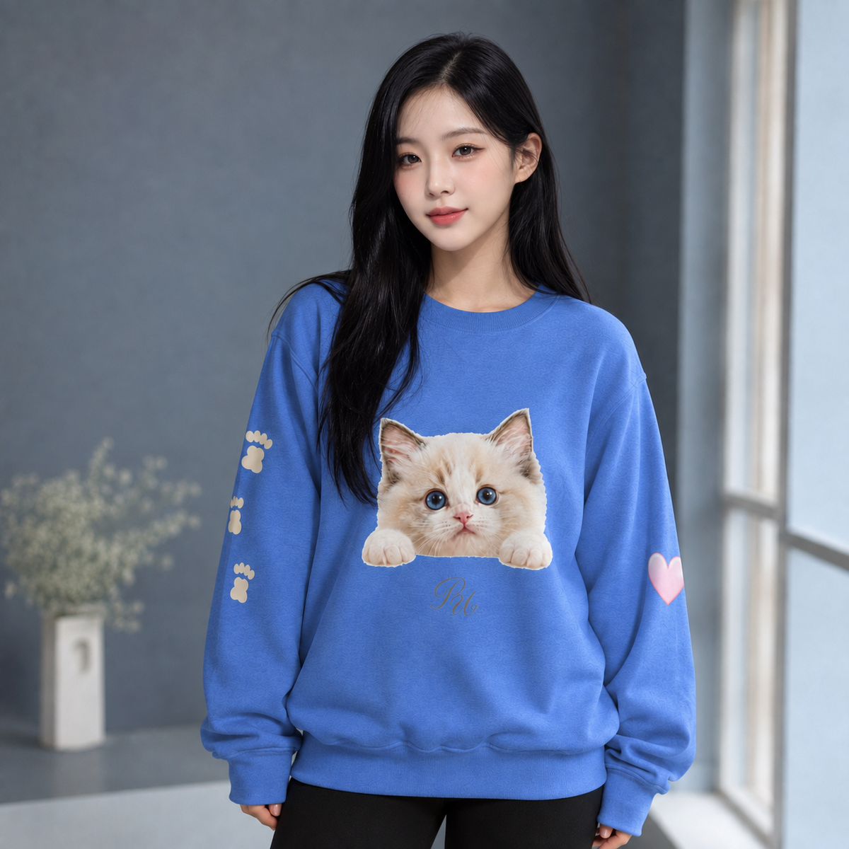 PU Peekaboo Kitten Sweatshirt