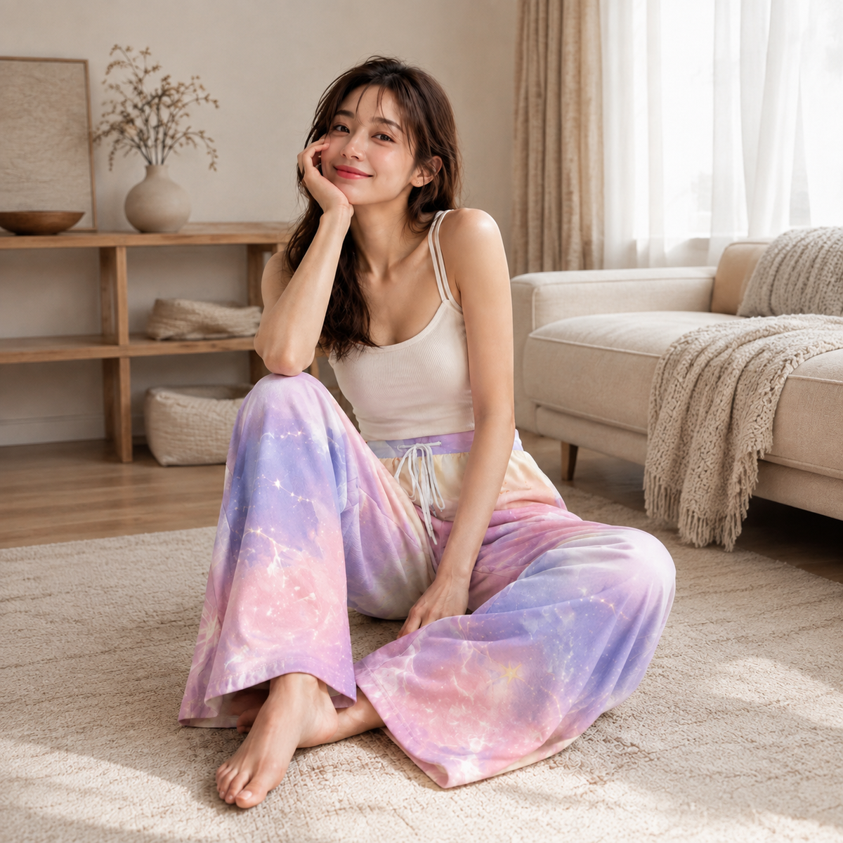 PU Aurora Mist High-Stretch Wide-Leg Pants