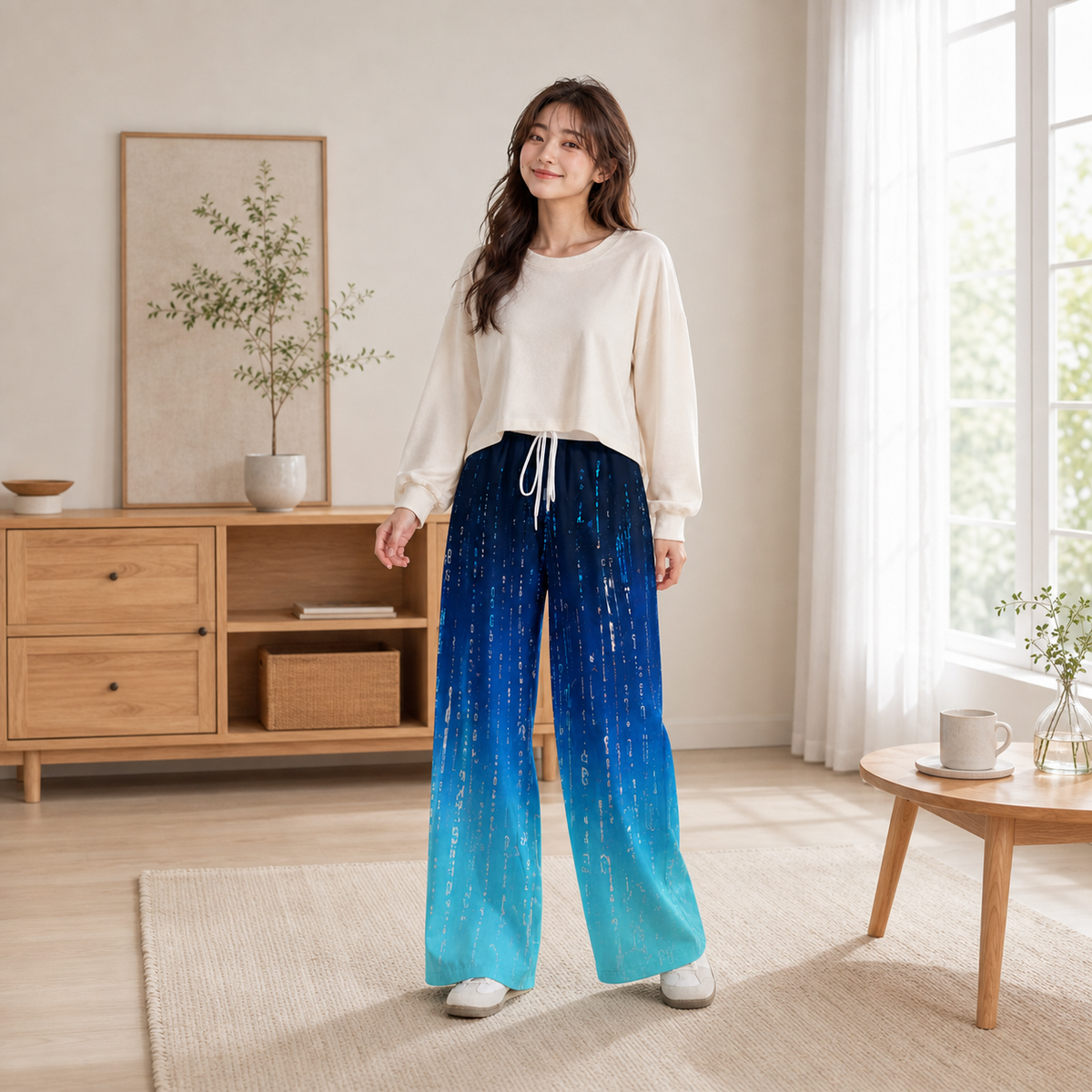 PU Cyber Flow High-Stretch Wide-Leg Pants