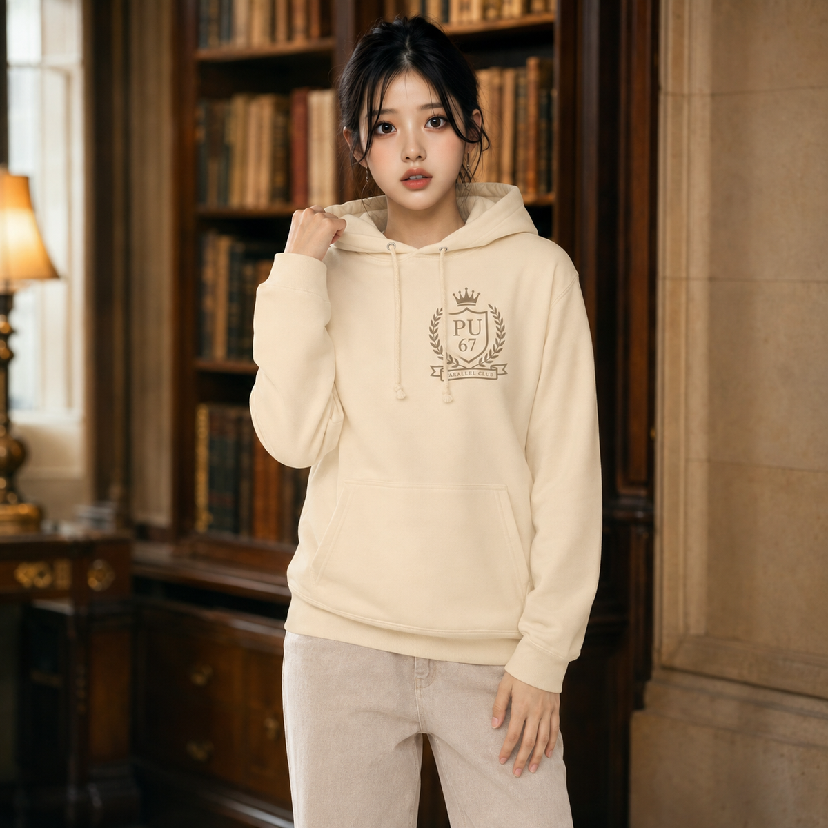 PU Midnight Herbarium French Terry Pullover Hoodie worn by Arin / Dae-hye