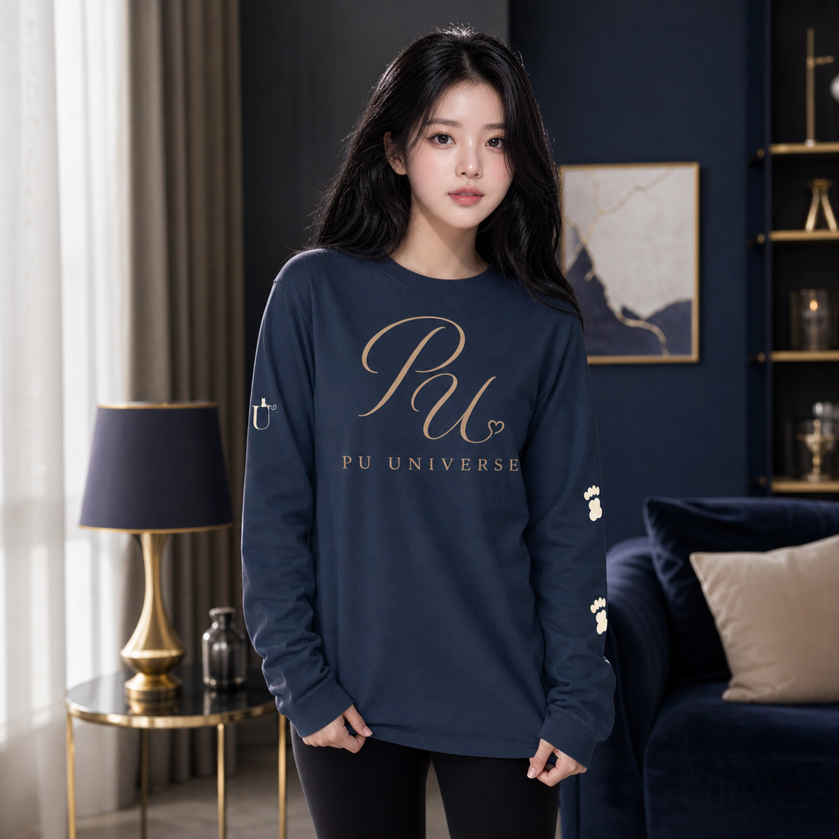 PU Midnight Signature Four-Side Long Sleeve Shirt
