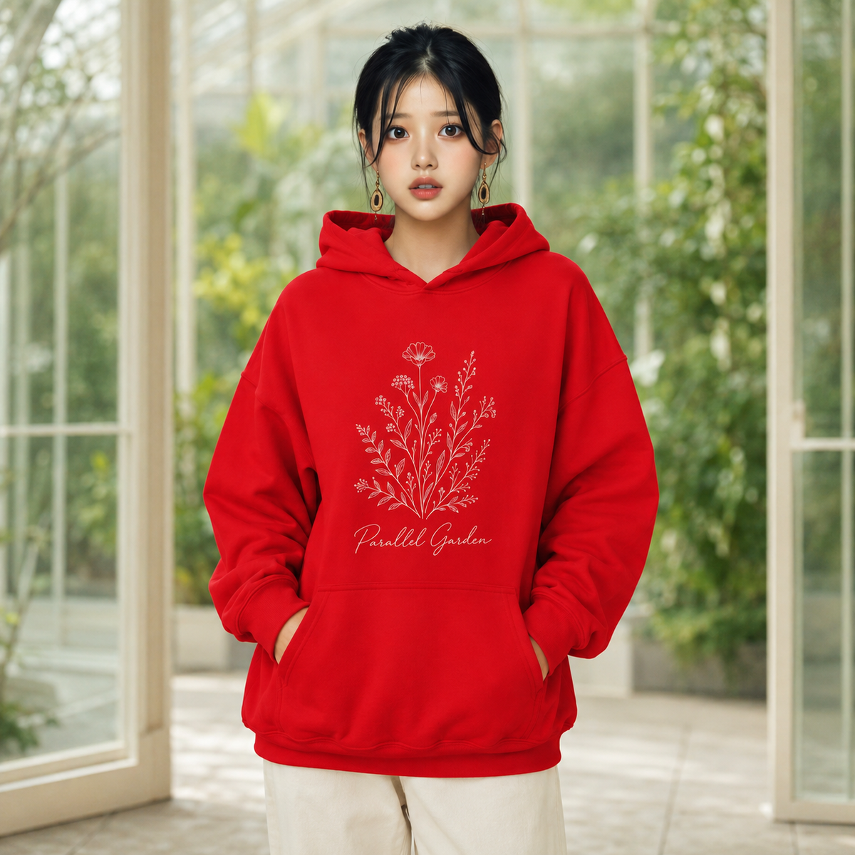 PU Parallel Garden Botanical Hoodie worn by Arin / Dae-hye