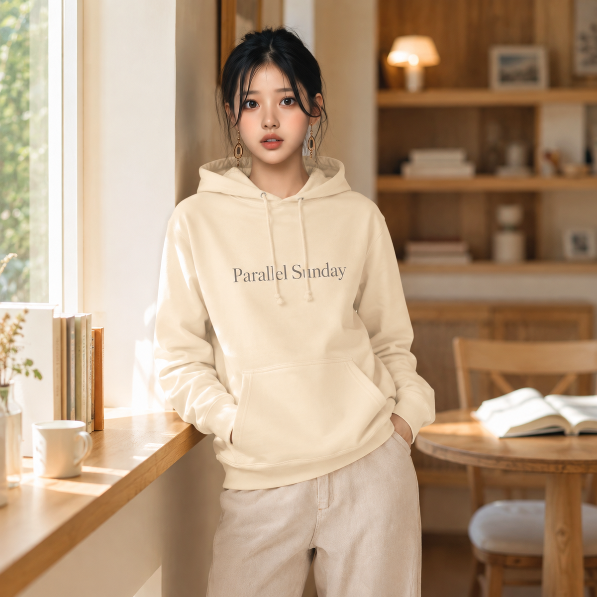 PU Parallel Sunday French Terry Pullover Hoodie worn by Arin / Dae-hye