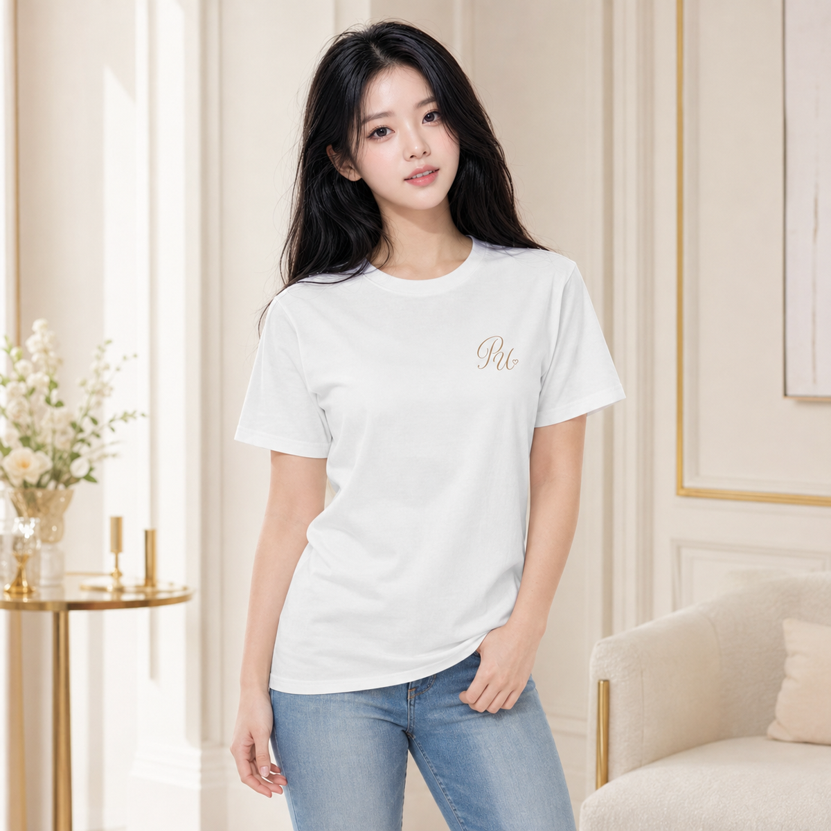 PU Signature Logo Tee — White